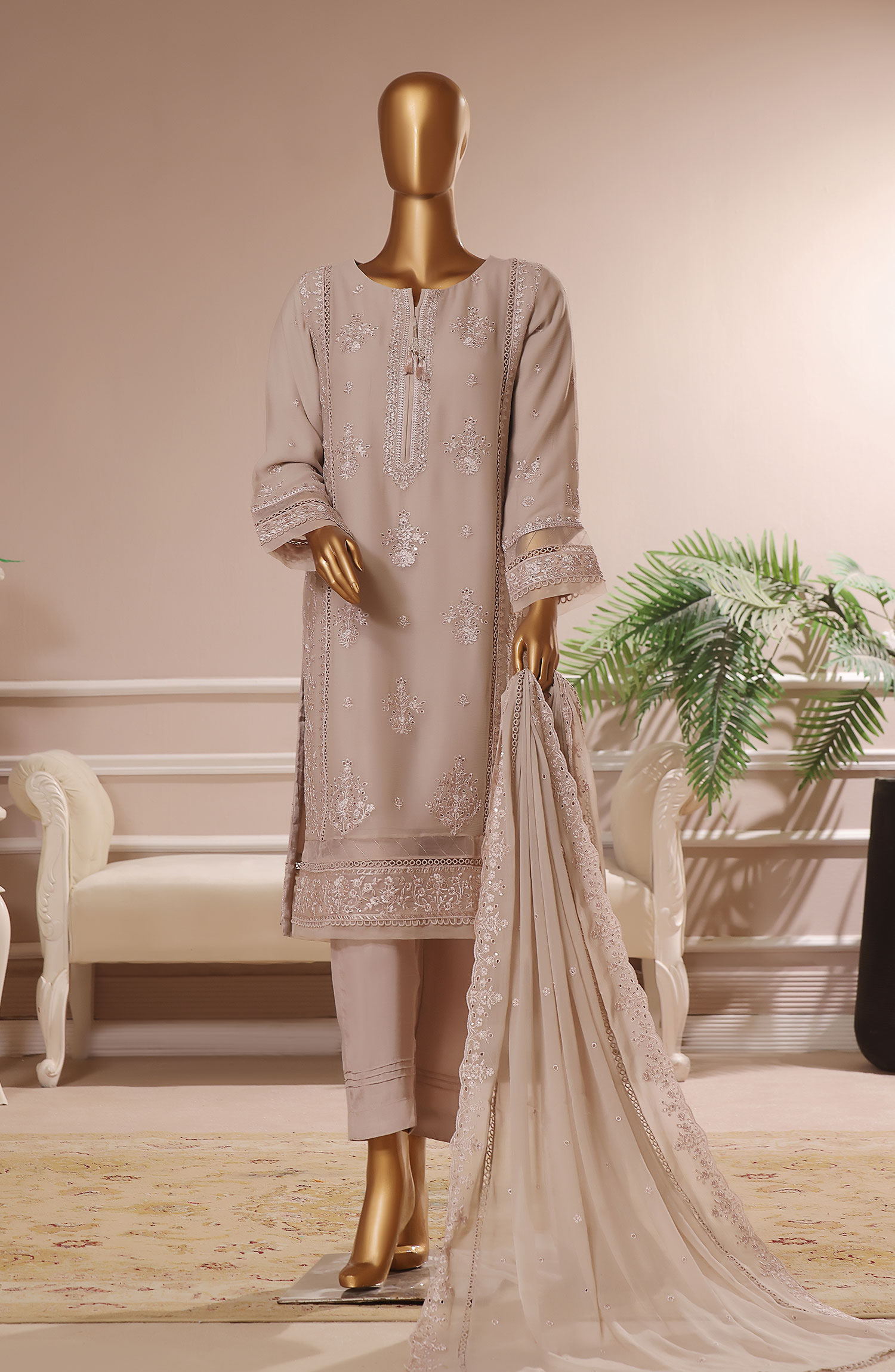 Luxury Formal Chiffon RTW Collection by HZ Textiles - HZK 100 Dove