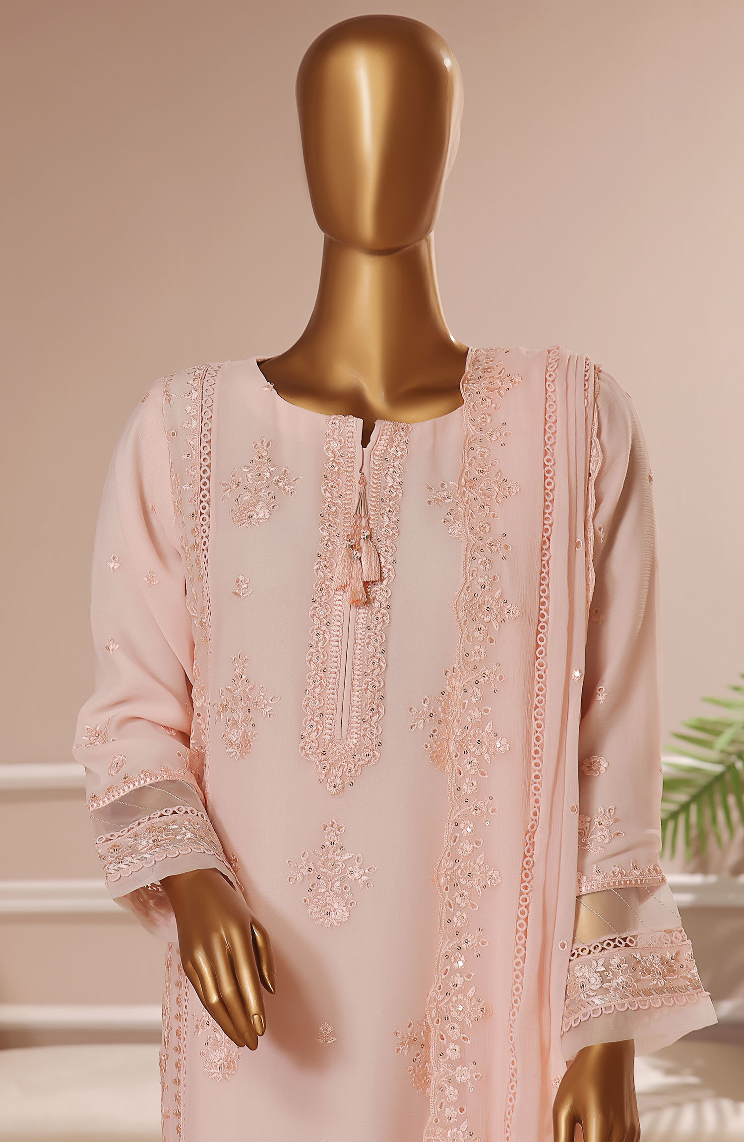 Luxury Formal Chiffon RTW Collection by HZ Textiles - HZK 100 Pink