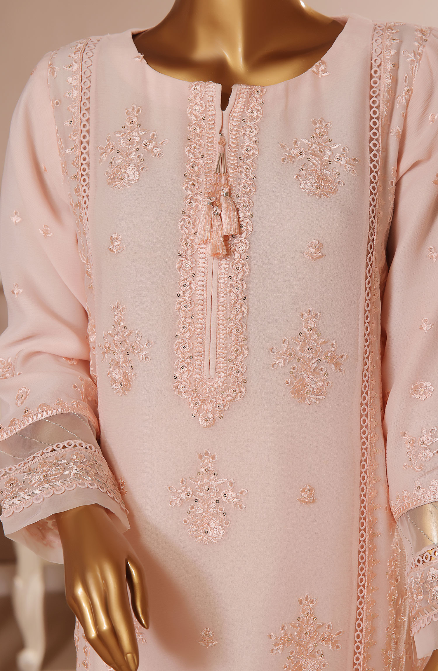 Luxury Formal Chiffon RTW Collection by HZ Textiles - HZK 100 Pink