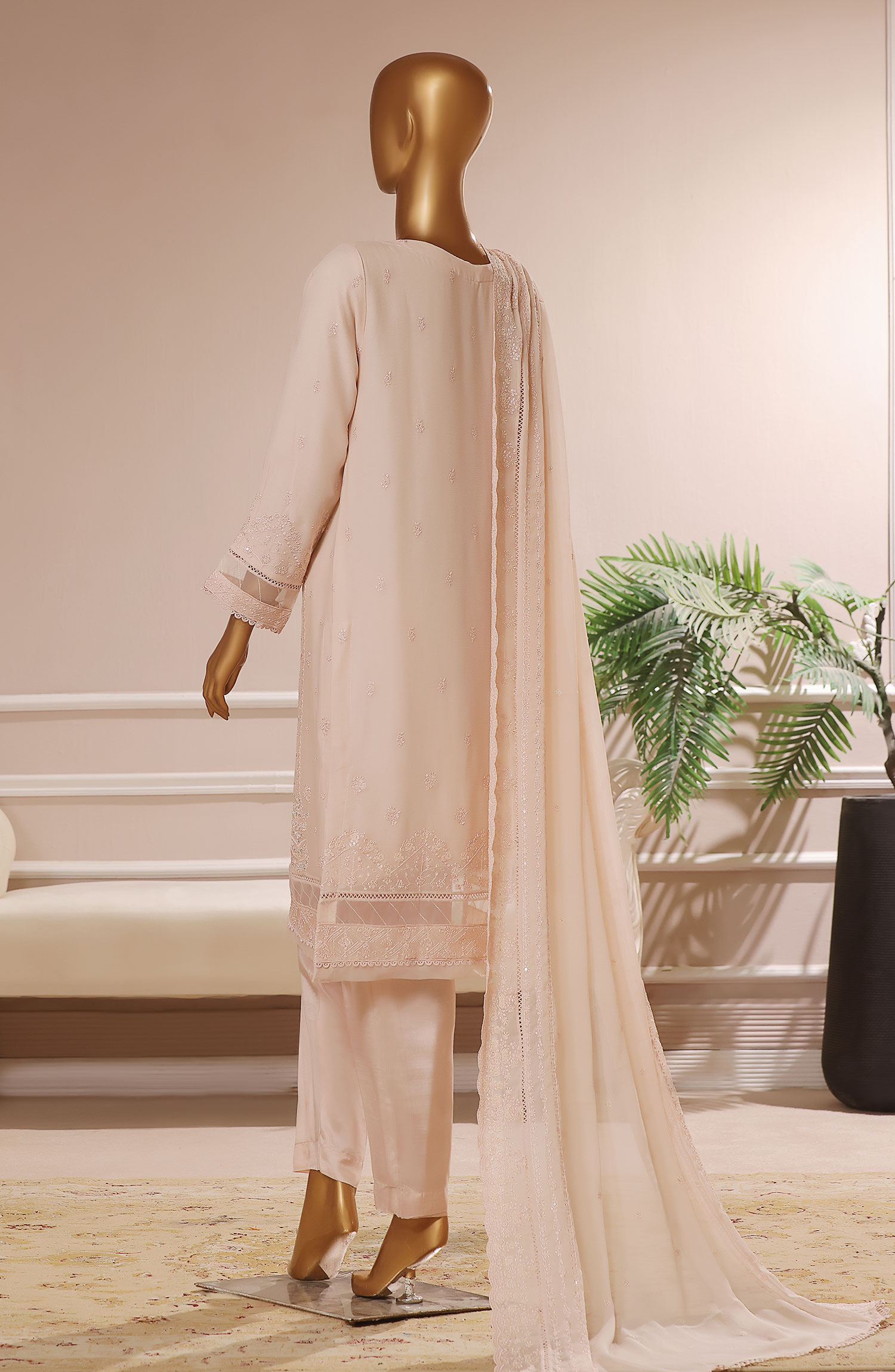 Luxury Formal Chiffon RTW Collection by HZ Textiles - HZK 142 Peach