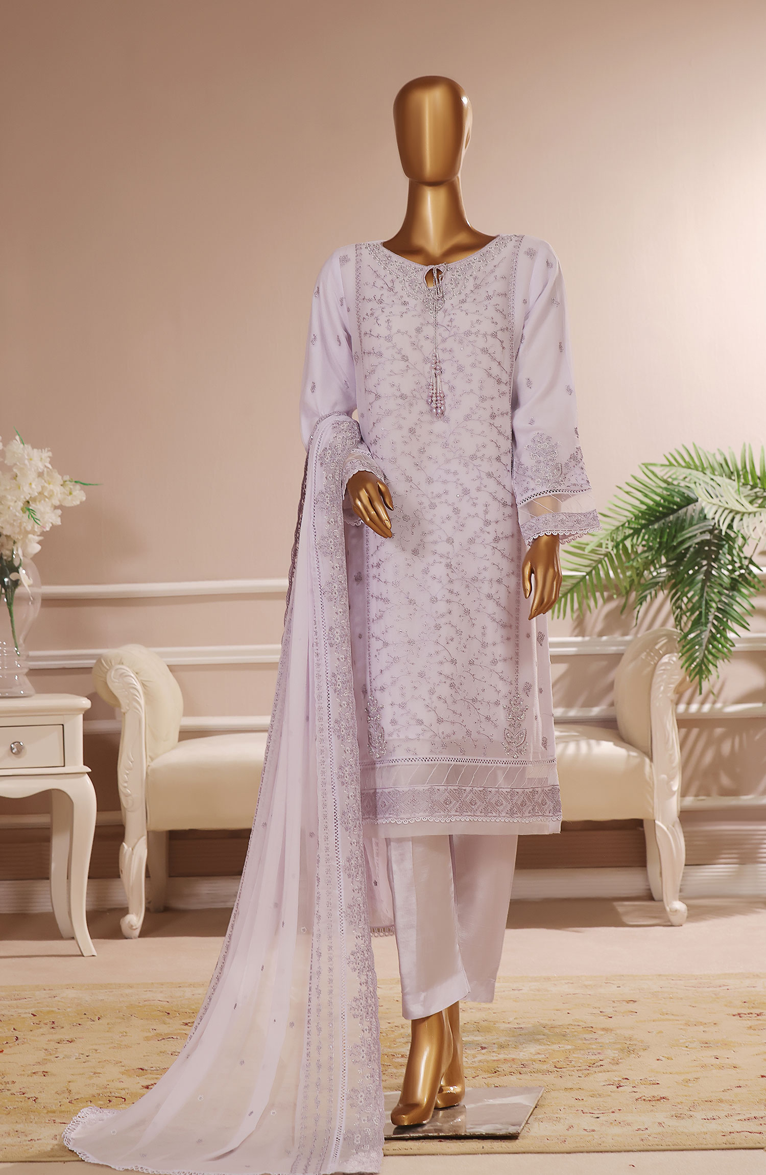 Luxury Formal Chiffon RTW Collection by HZ Textiles - HZK 142 Purple