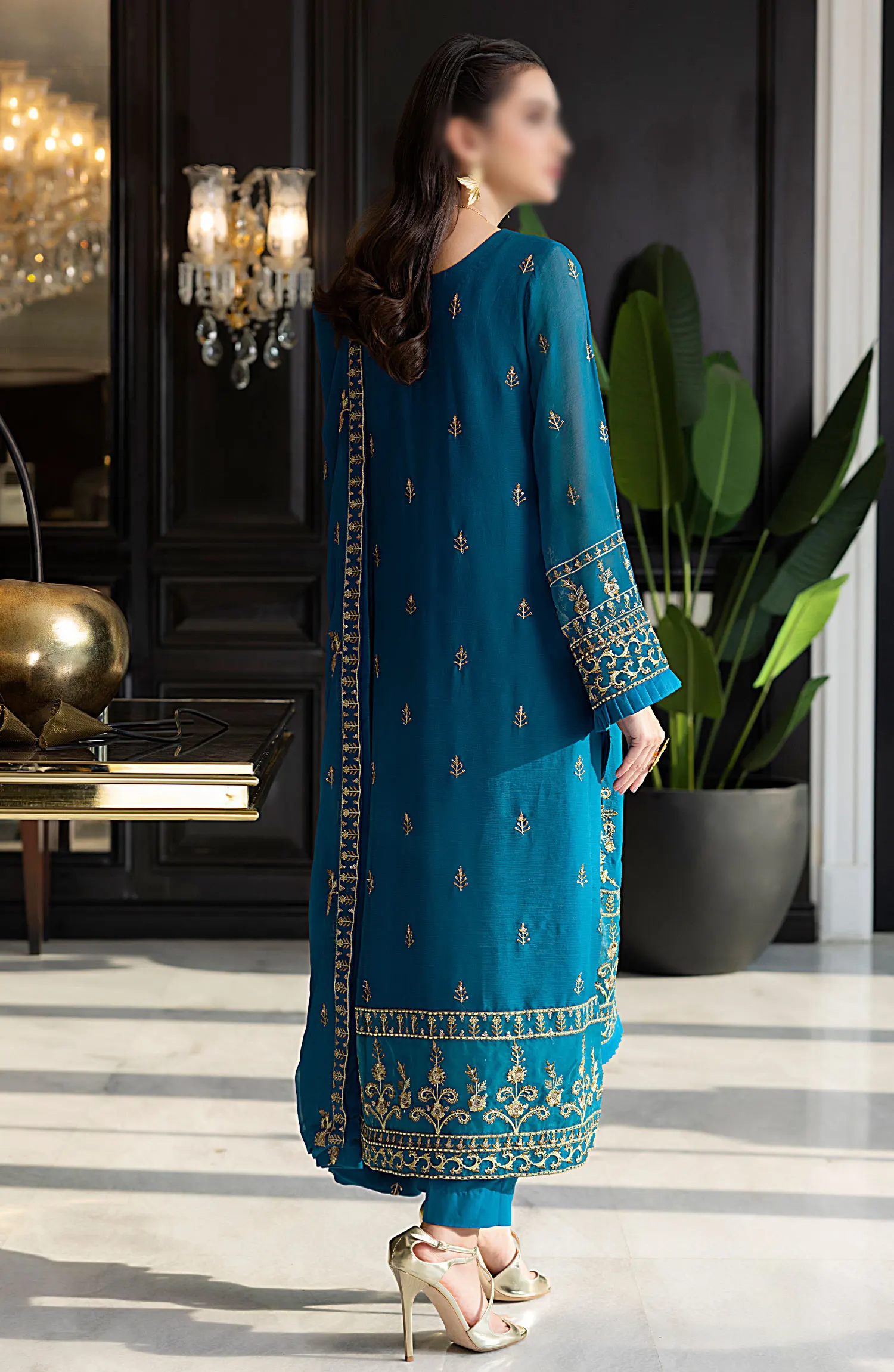 Merakish Unstitched Luxury Formal Collection Vol 10 2024 - Indigo Blue