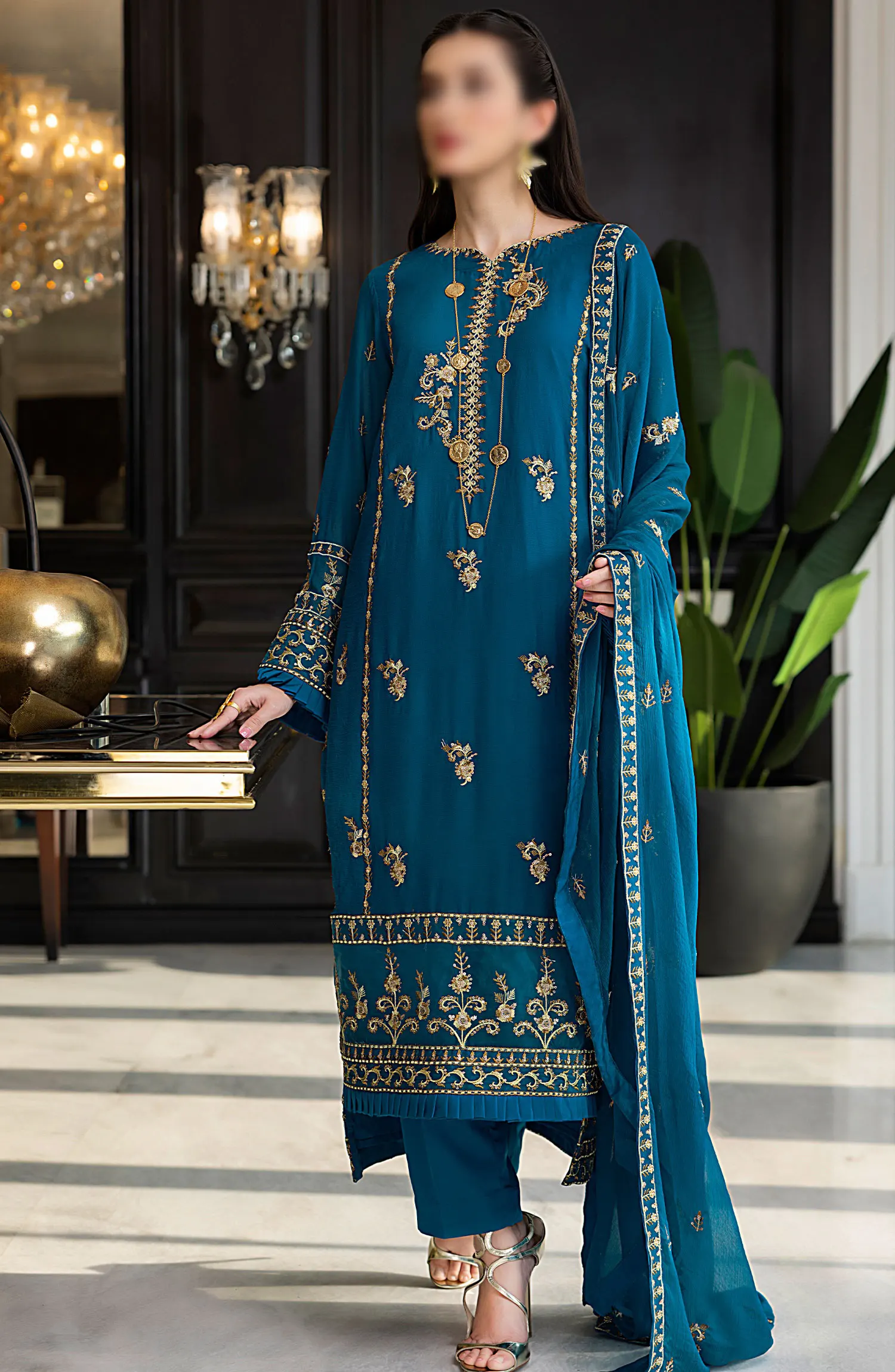 Merakish Unstitched Luxury Formal Collection Vol 10 2024 - Indigo Blue