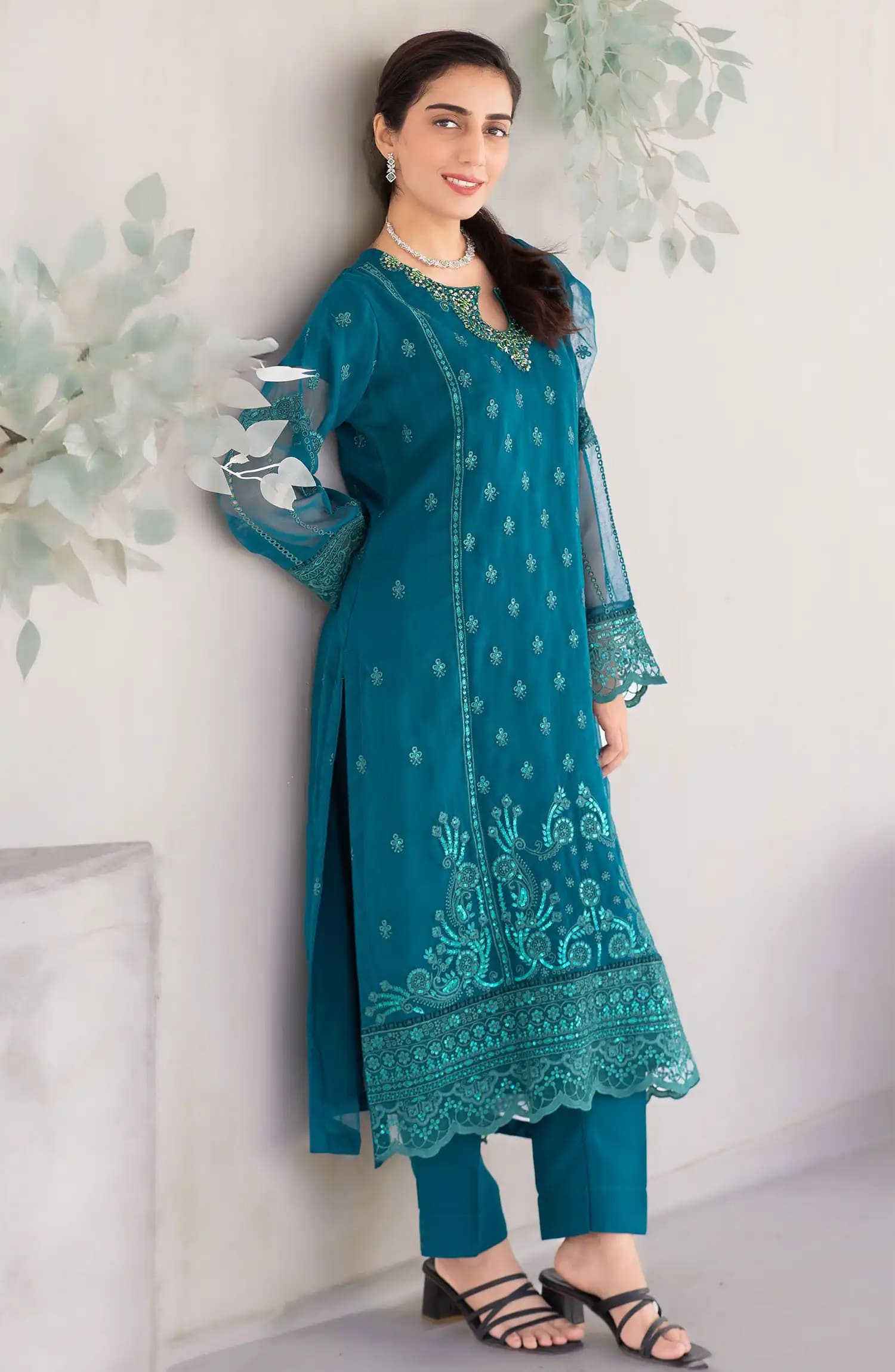 Roop Rang Stitched Collection By AL Harir Apparel-Irha Green