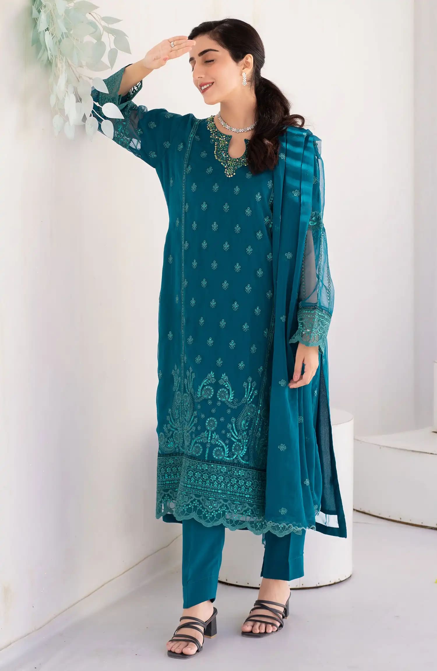 Roop Rang Stitched Collection By AL Harir Apparel-Irha Green