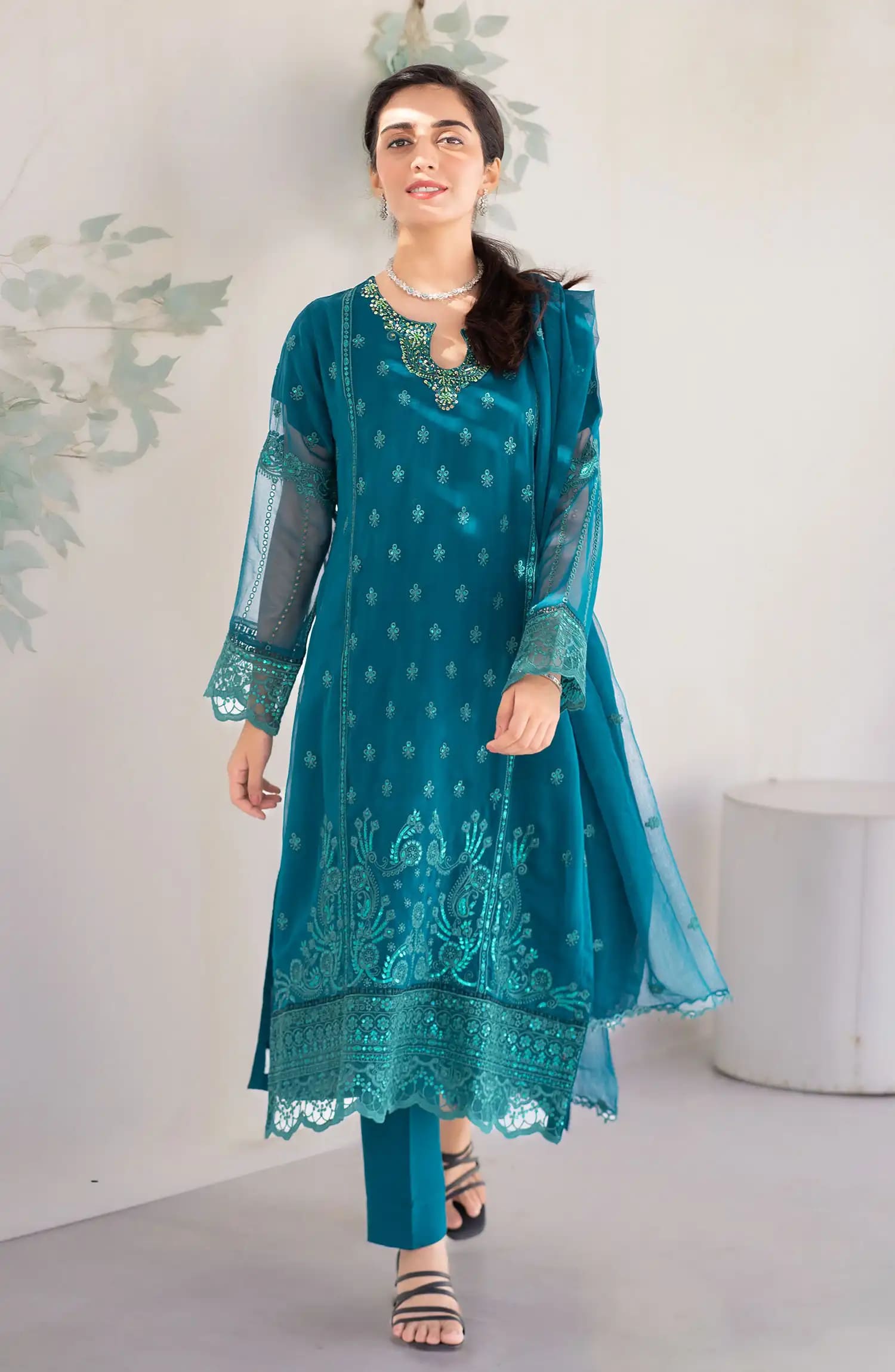 Roop Rang Stitched Collection By AL Harir Apparel-Irha Green