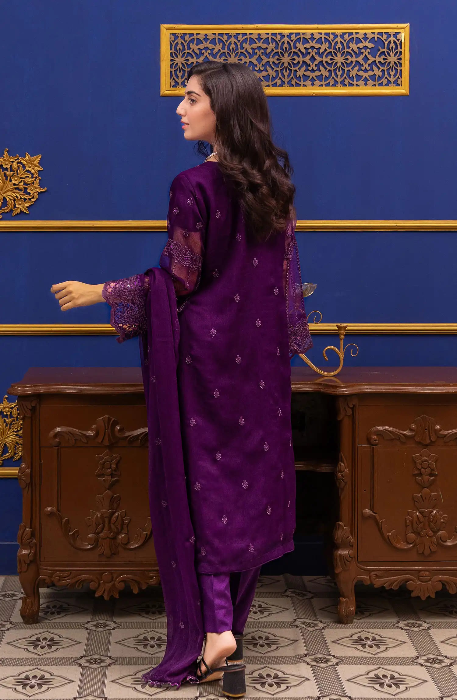 Roop Rang Stitched Collection By AL Harir Apparel-Irha Purple