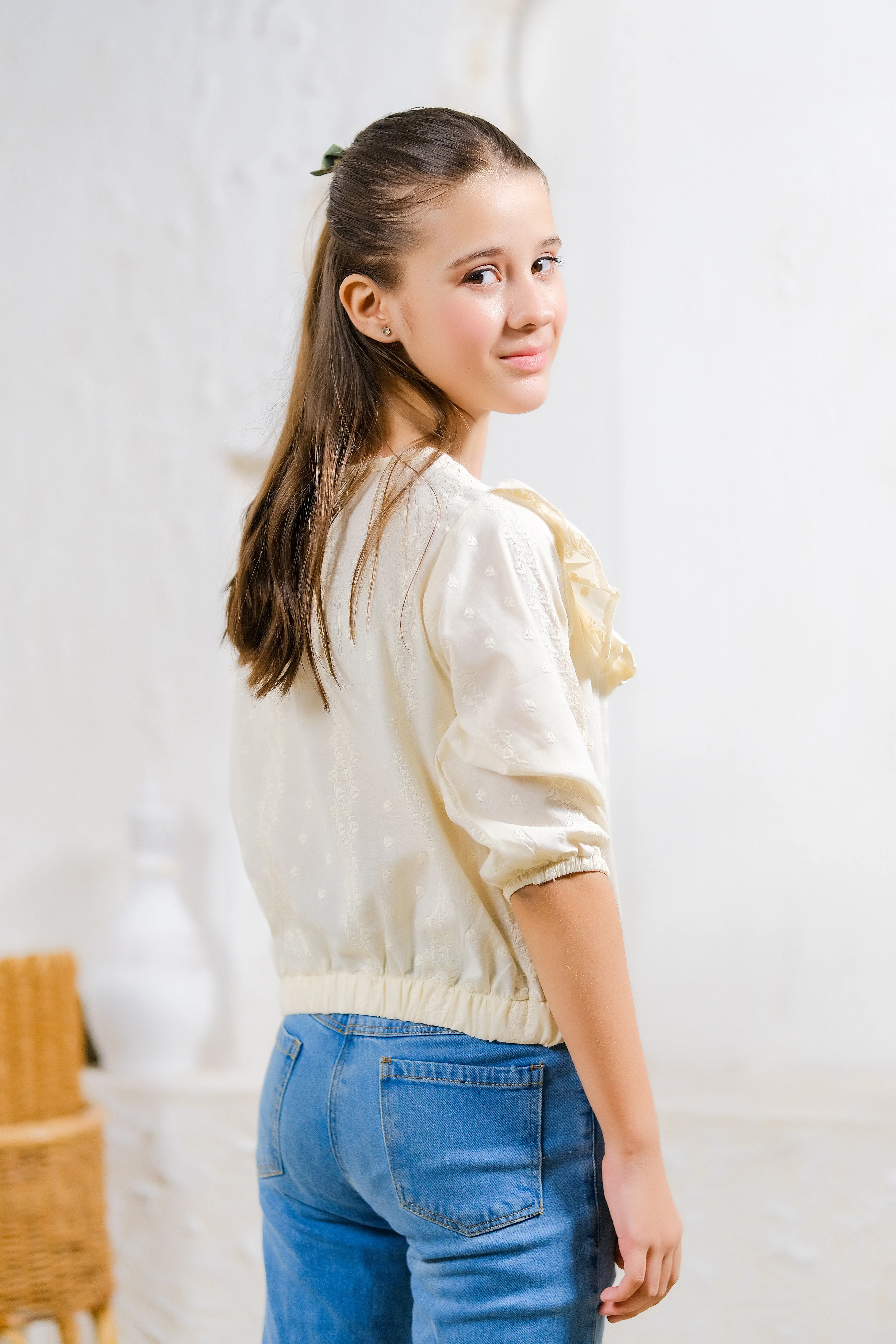 Kids Shirts & Tops - Ivory Ruffle Blouse