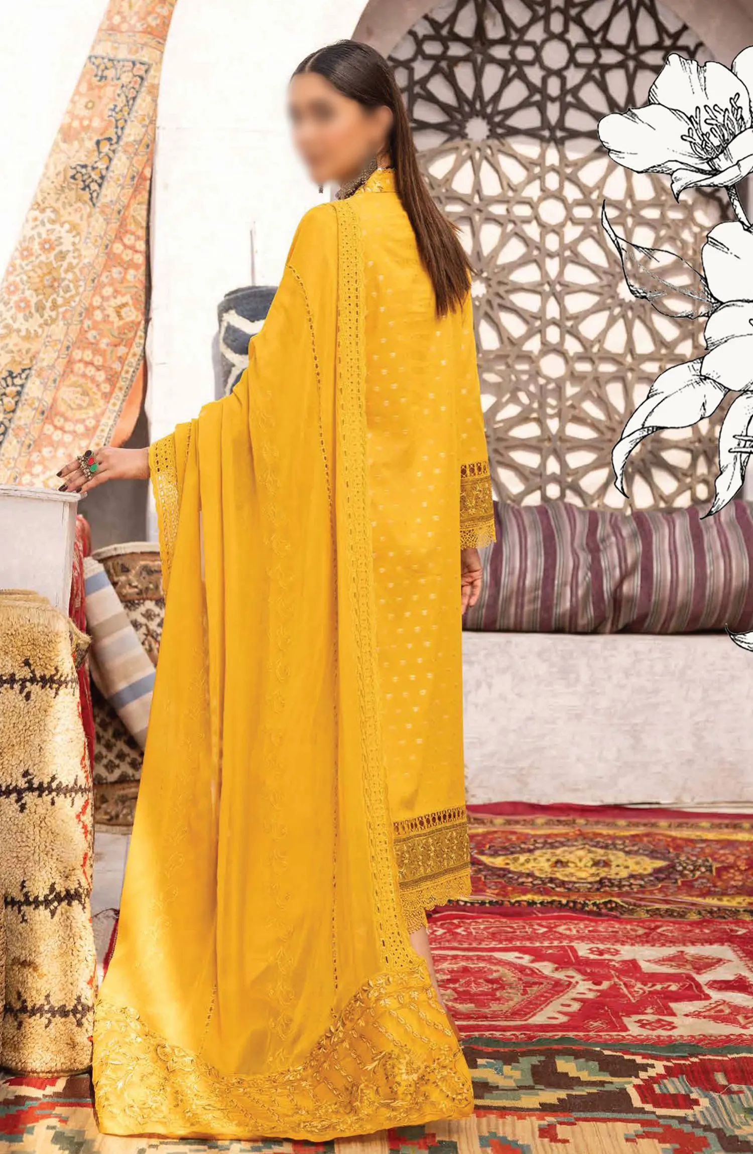 Johra Naqsh Embroidered Banarsi Jacquard Lawn Collection - JH 233