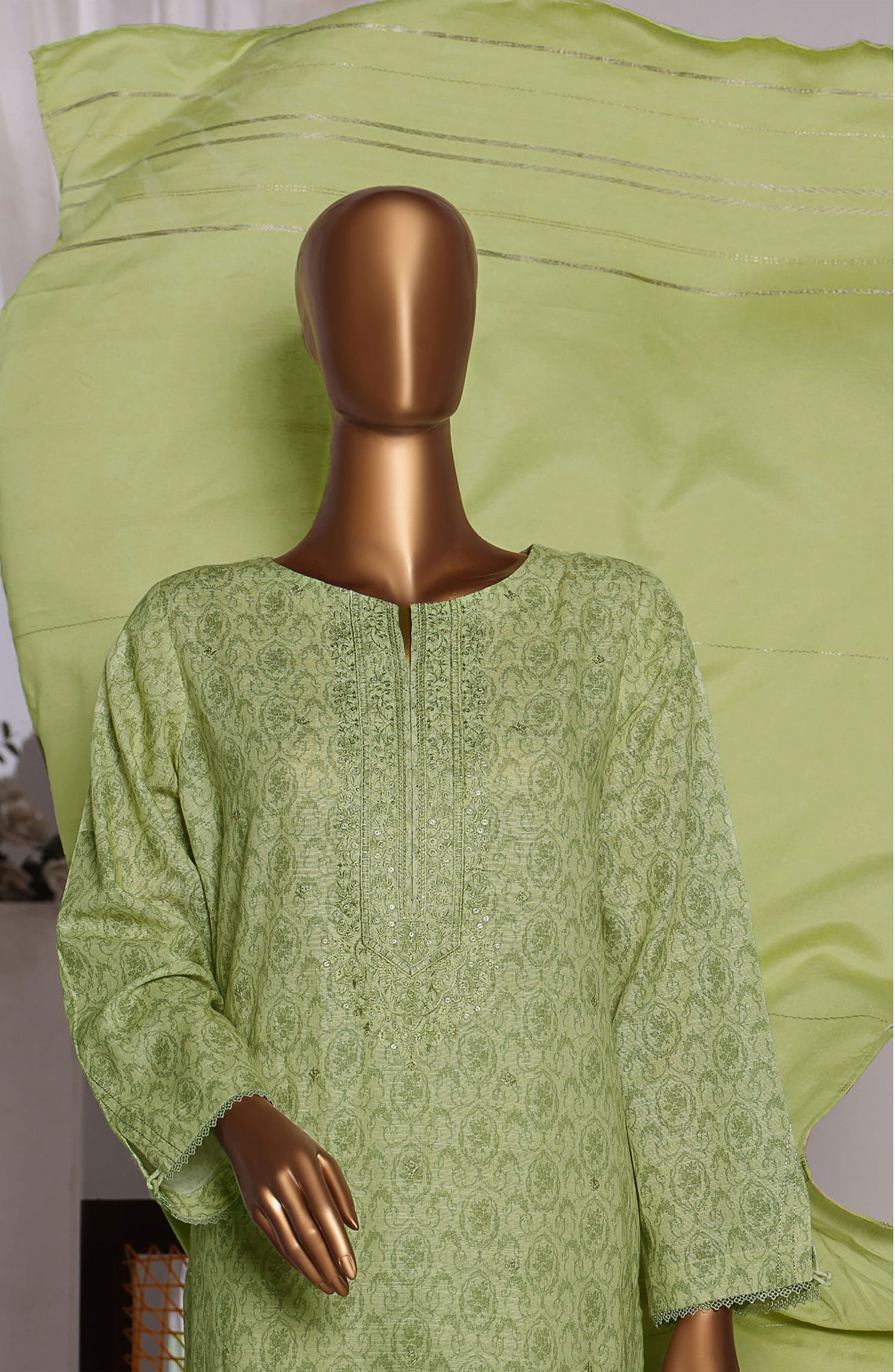 HZ Khaddar Embroidered Shirt with Dyed Karandi Shawl Collection - KES-65