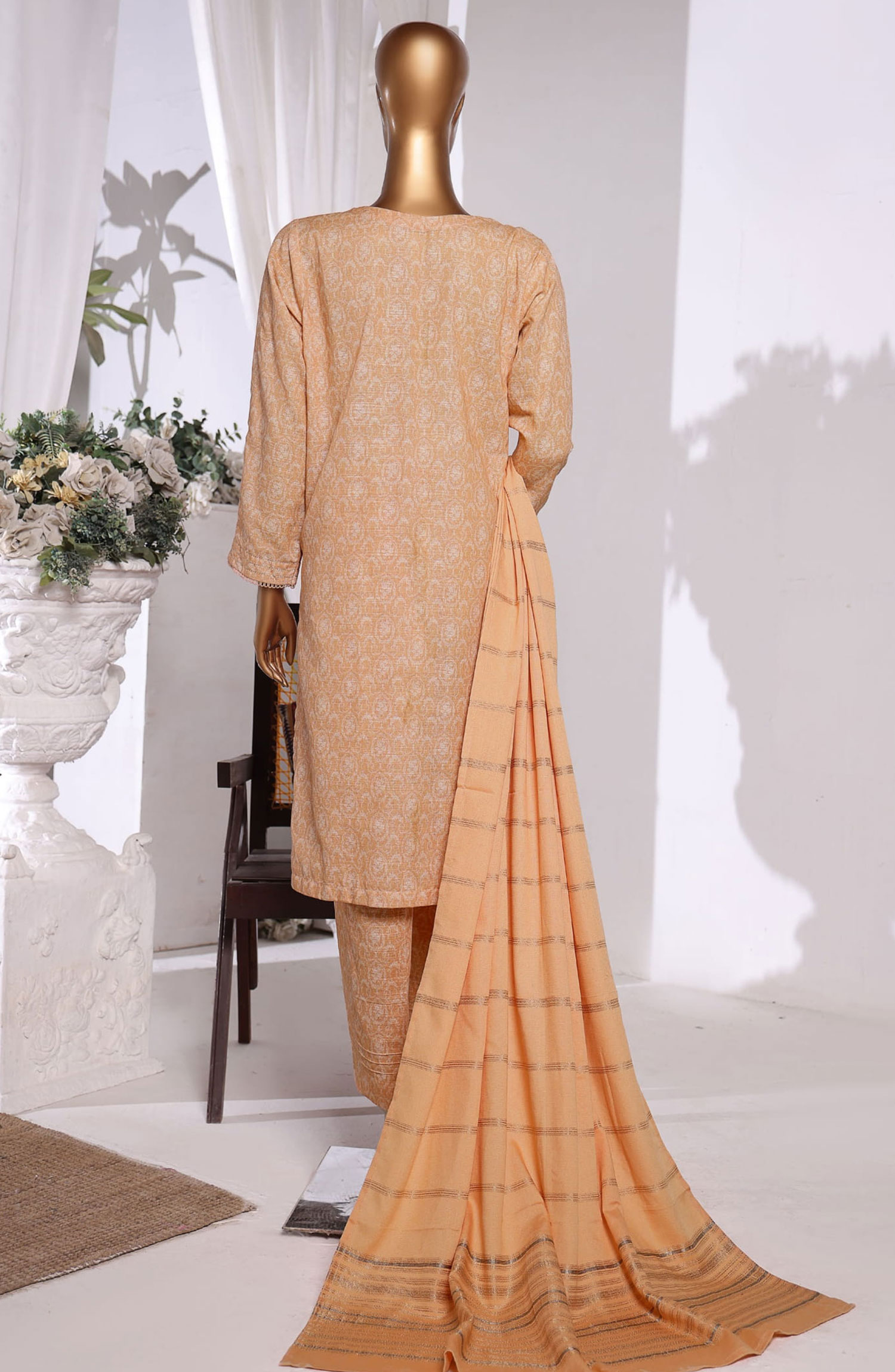 HZ Khaddar Embroidered Shirt with Dyed Karandi Shawl Collection - KES-66