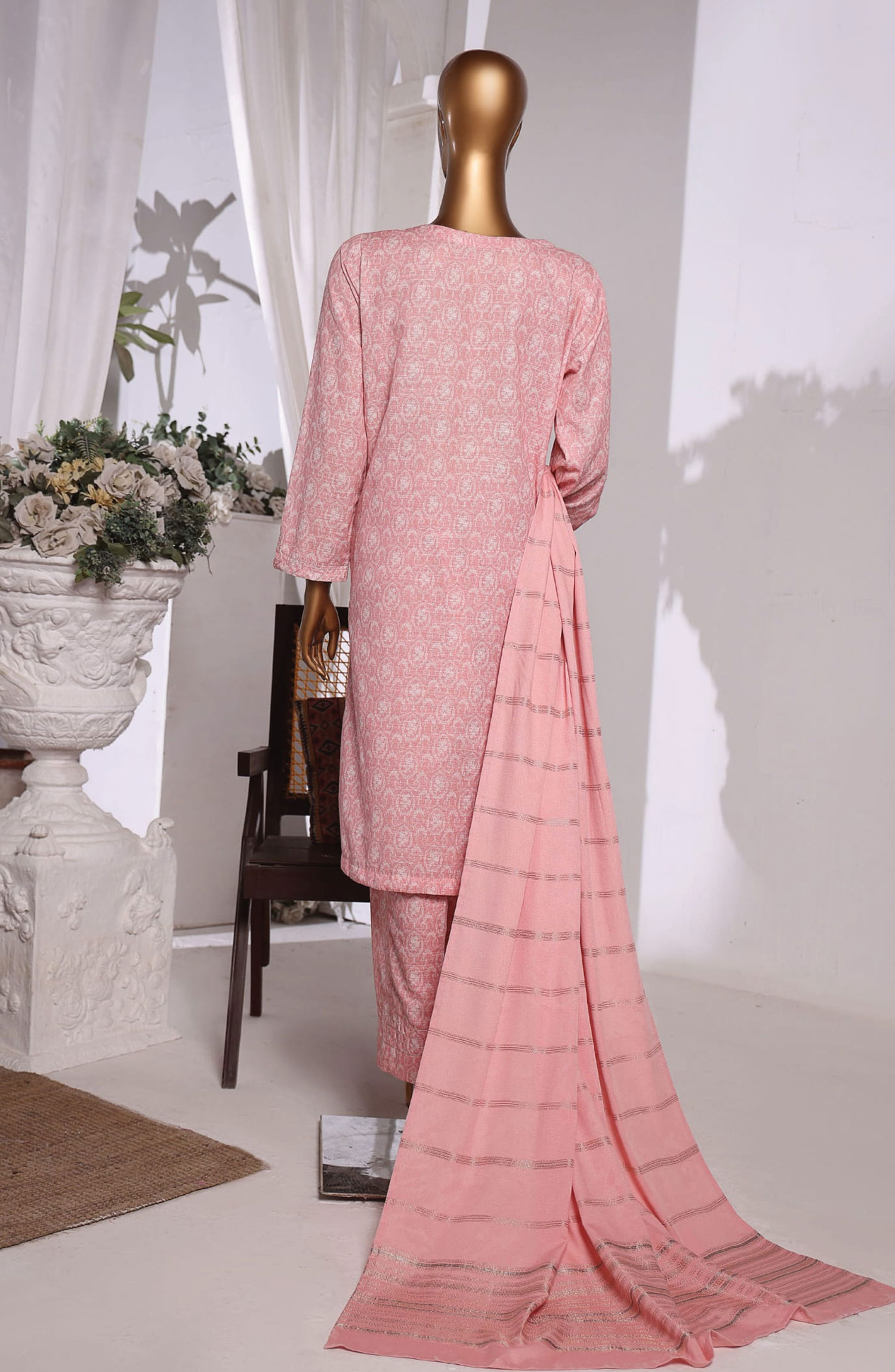 HZ Khaddar Embroidered Shirt with Dyed Karandi Shawl Collection - KES-67