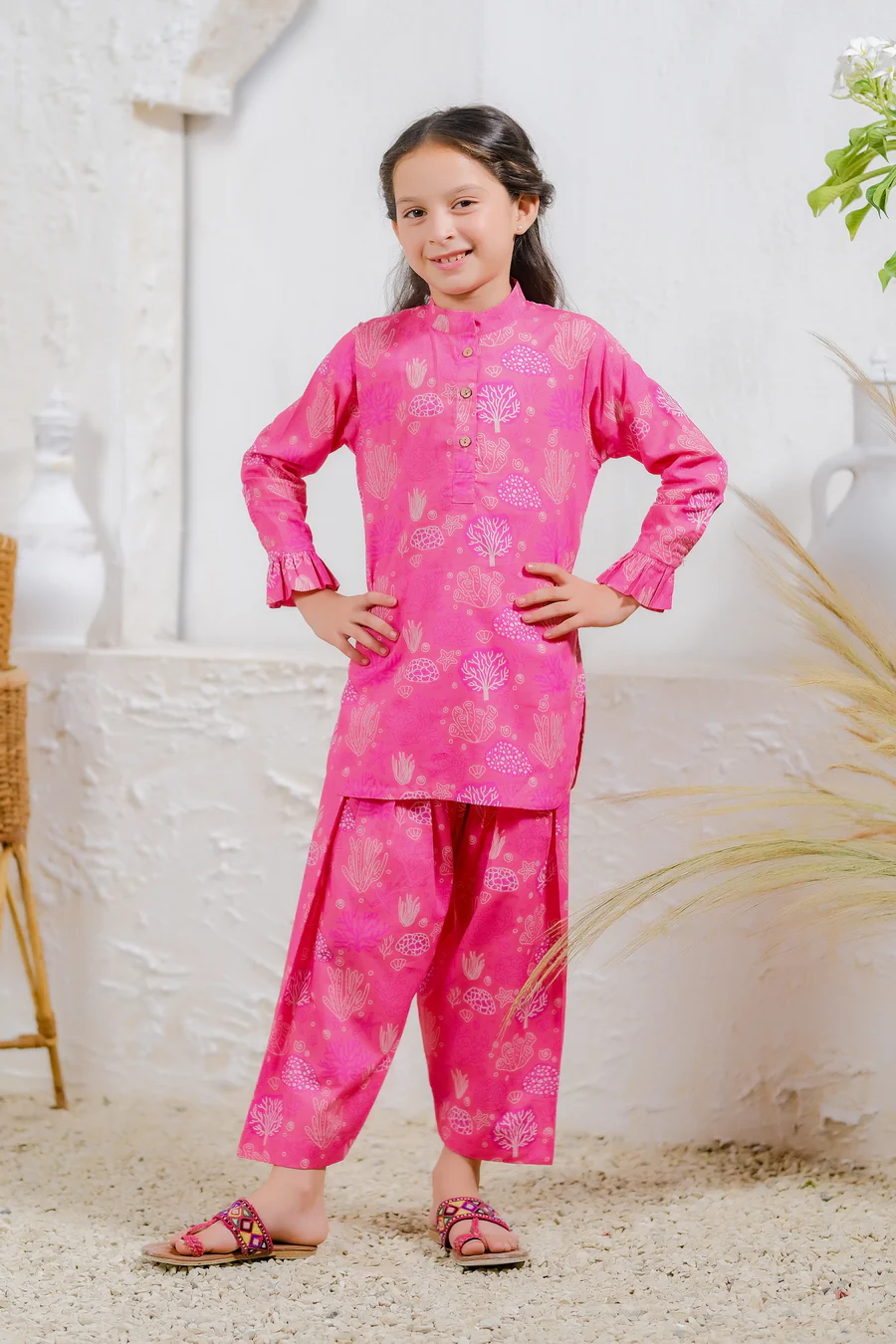 Kids 2pc Ready to Wear - Pink Coral Paradise - 2pcs