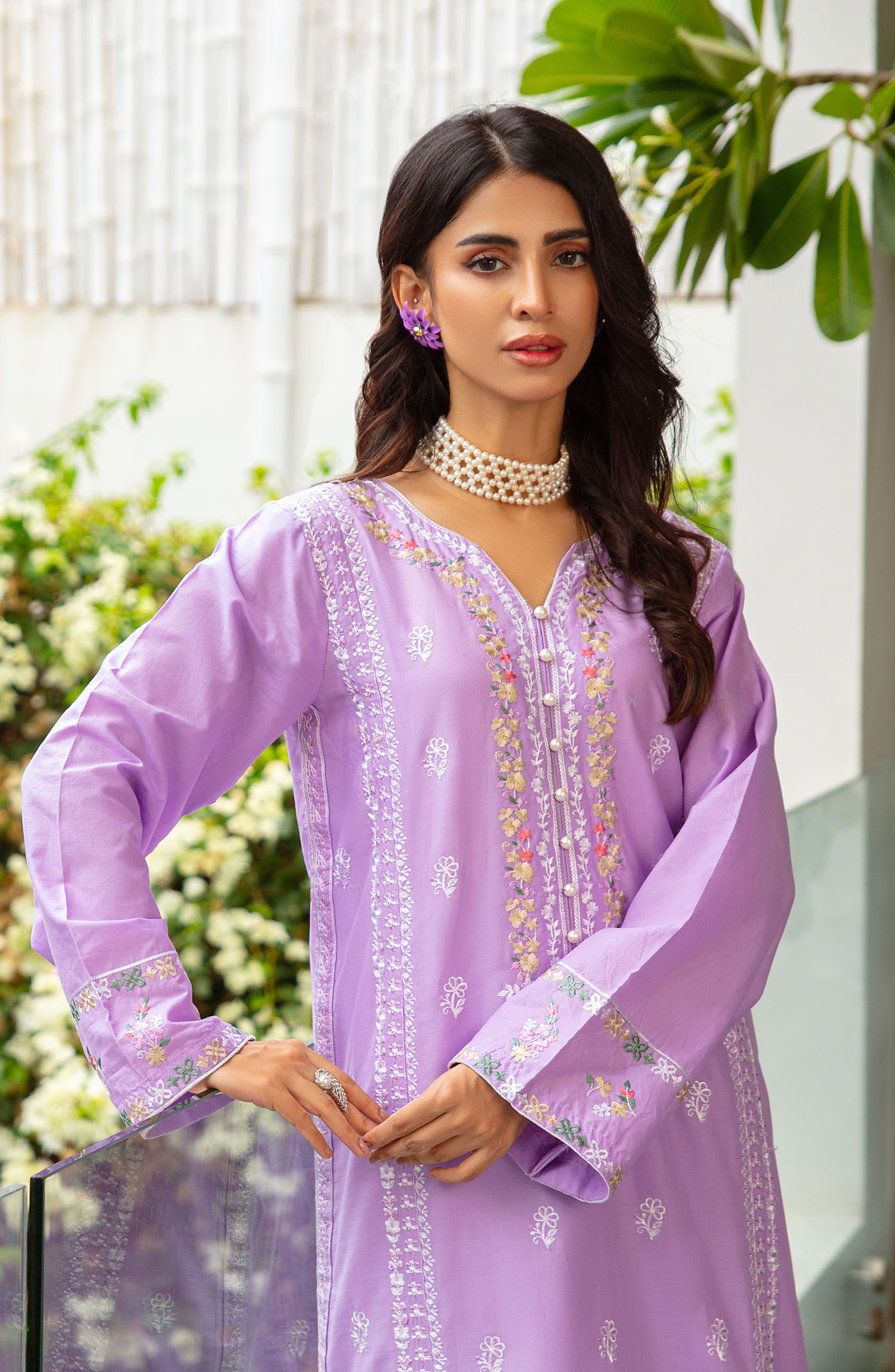 Muse Embroidered 2 Pc Pret Collection By TNG Store Lavender (Lilac)