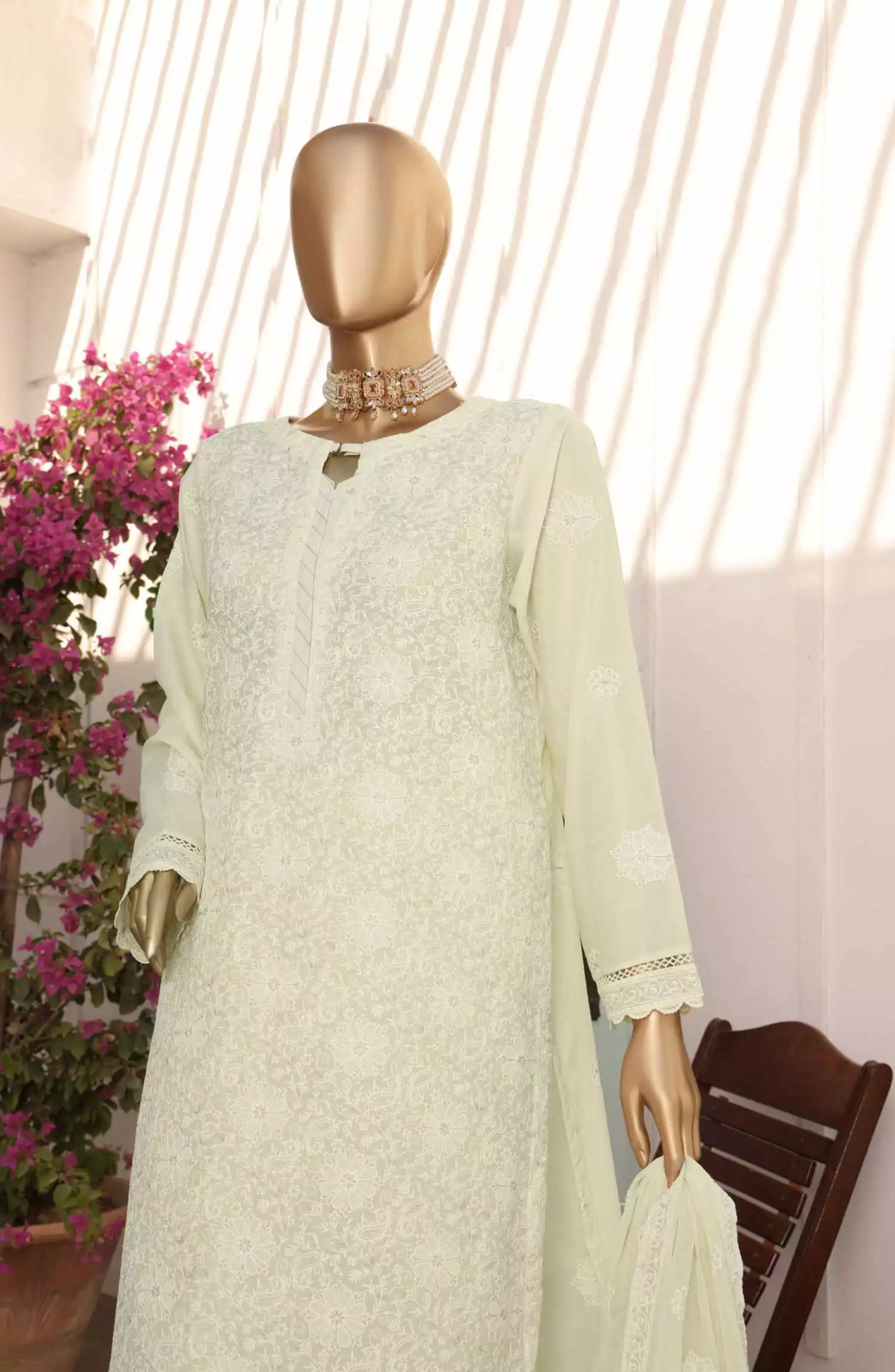 HZ Lucknowi Chikankari Embroidered Collection - LCE-09