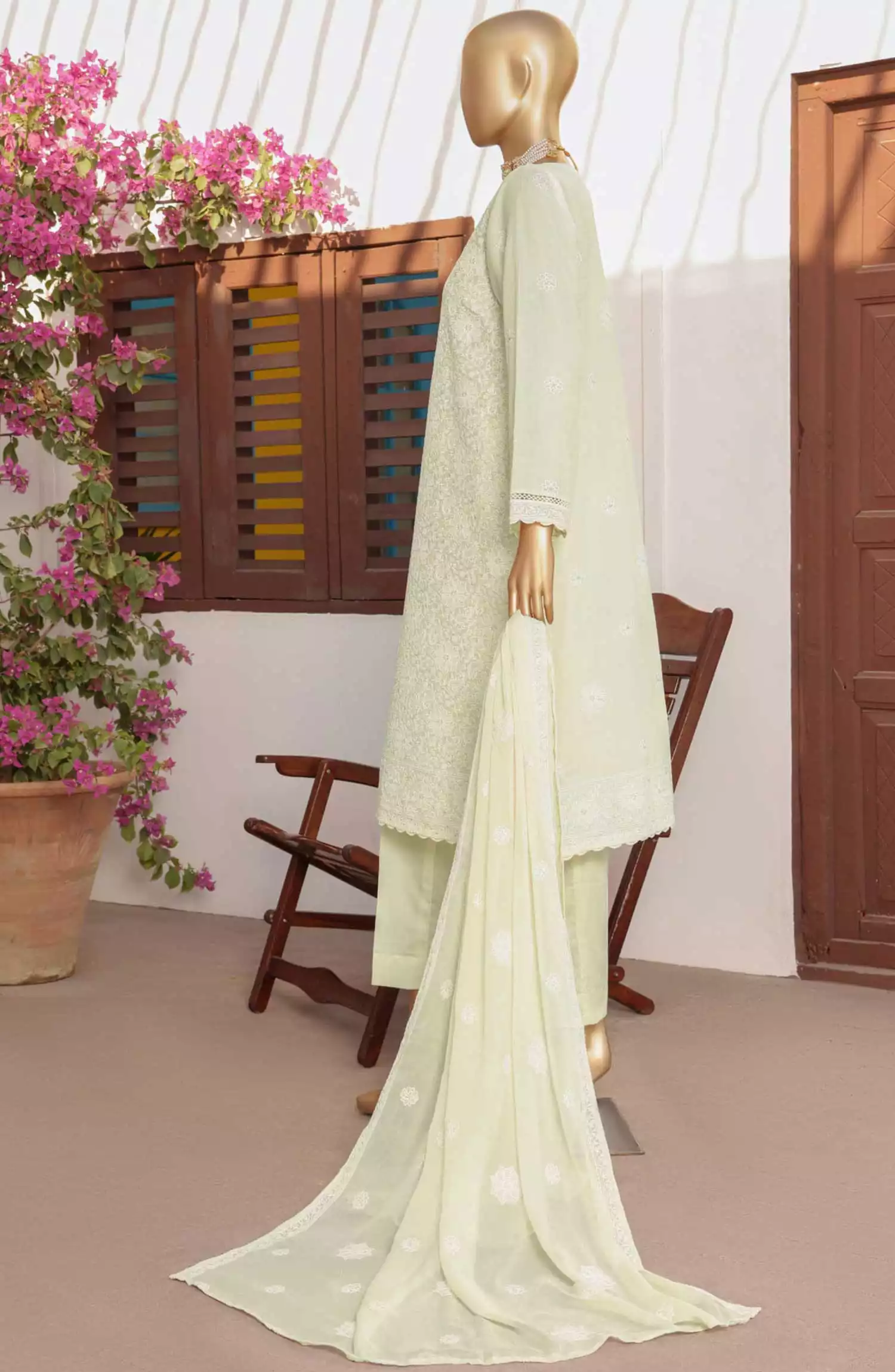 HZ Lucknowi Chikankari Embroidered Collection - LCE-09