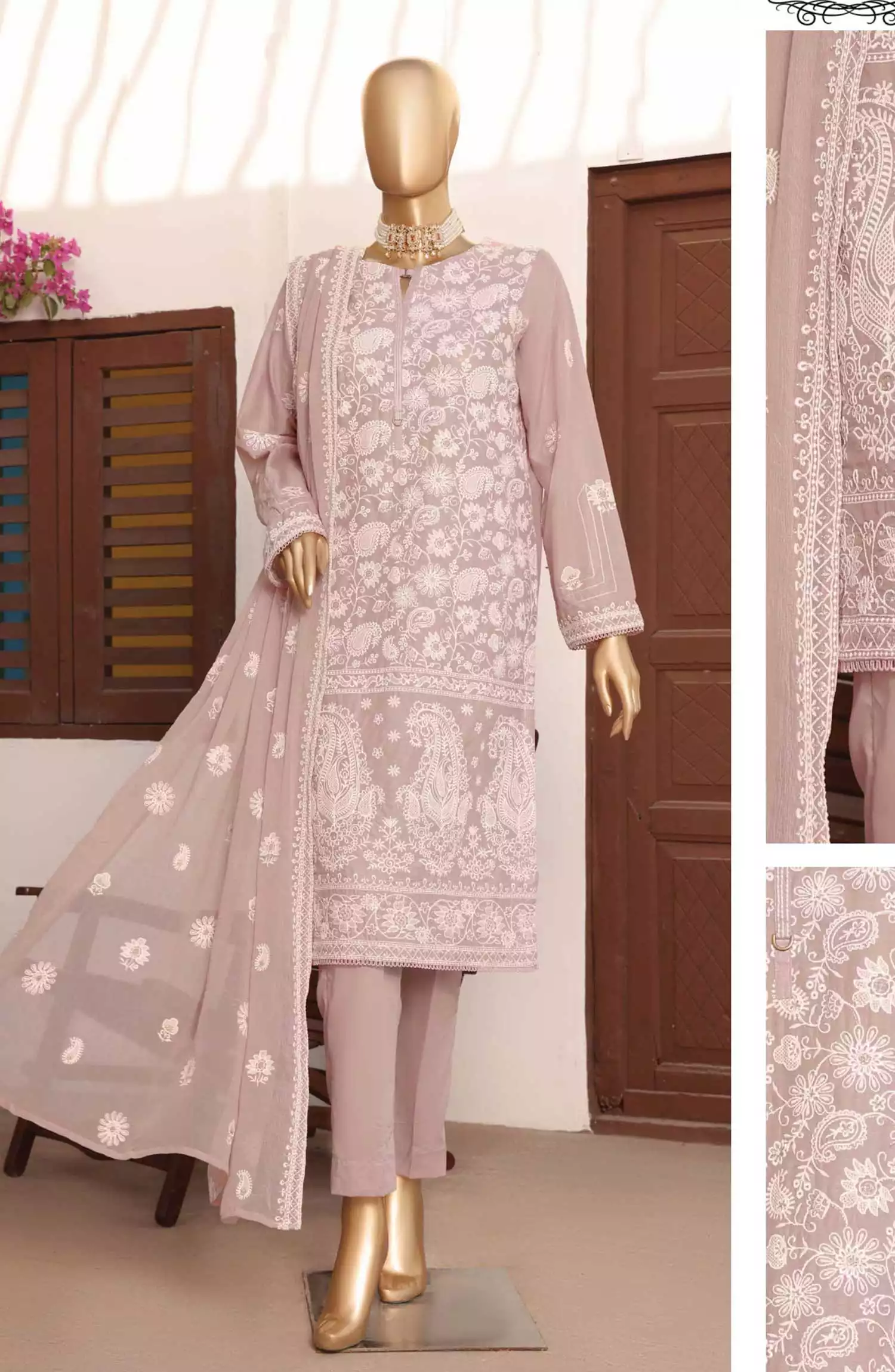 HZ Lucknowi Chikankari Embroidered Collection - LCE-10