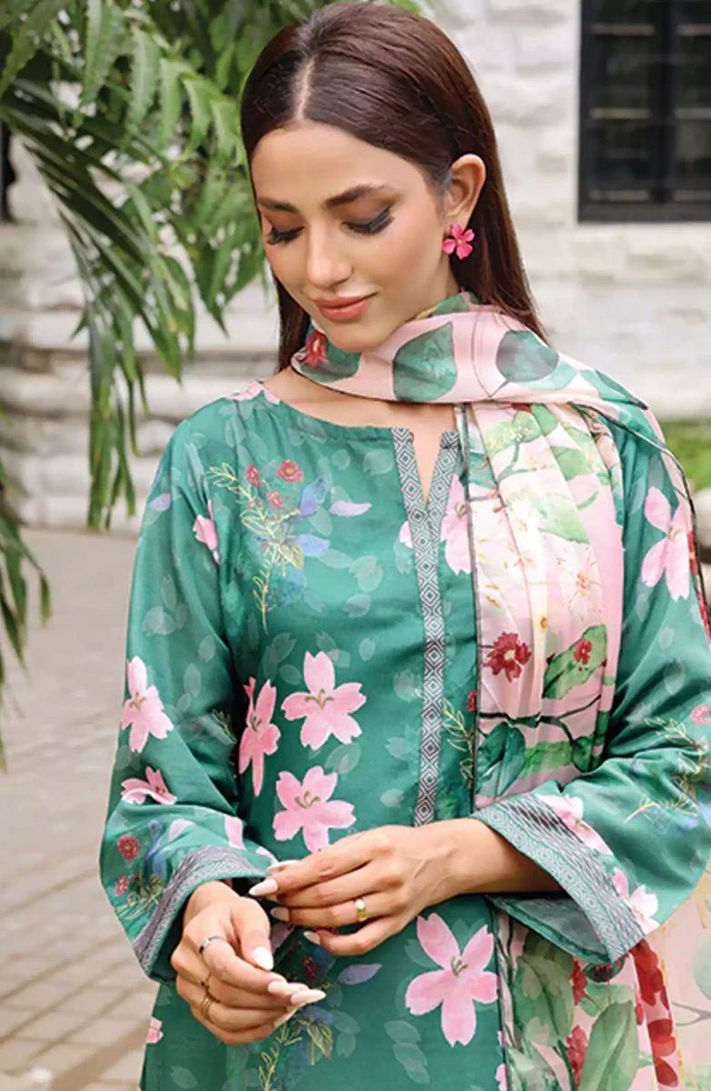 Nazmina Floret Luxury Swiss Lawn Collection -   LD-11 Aurora  