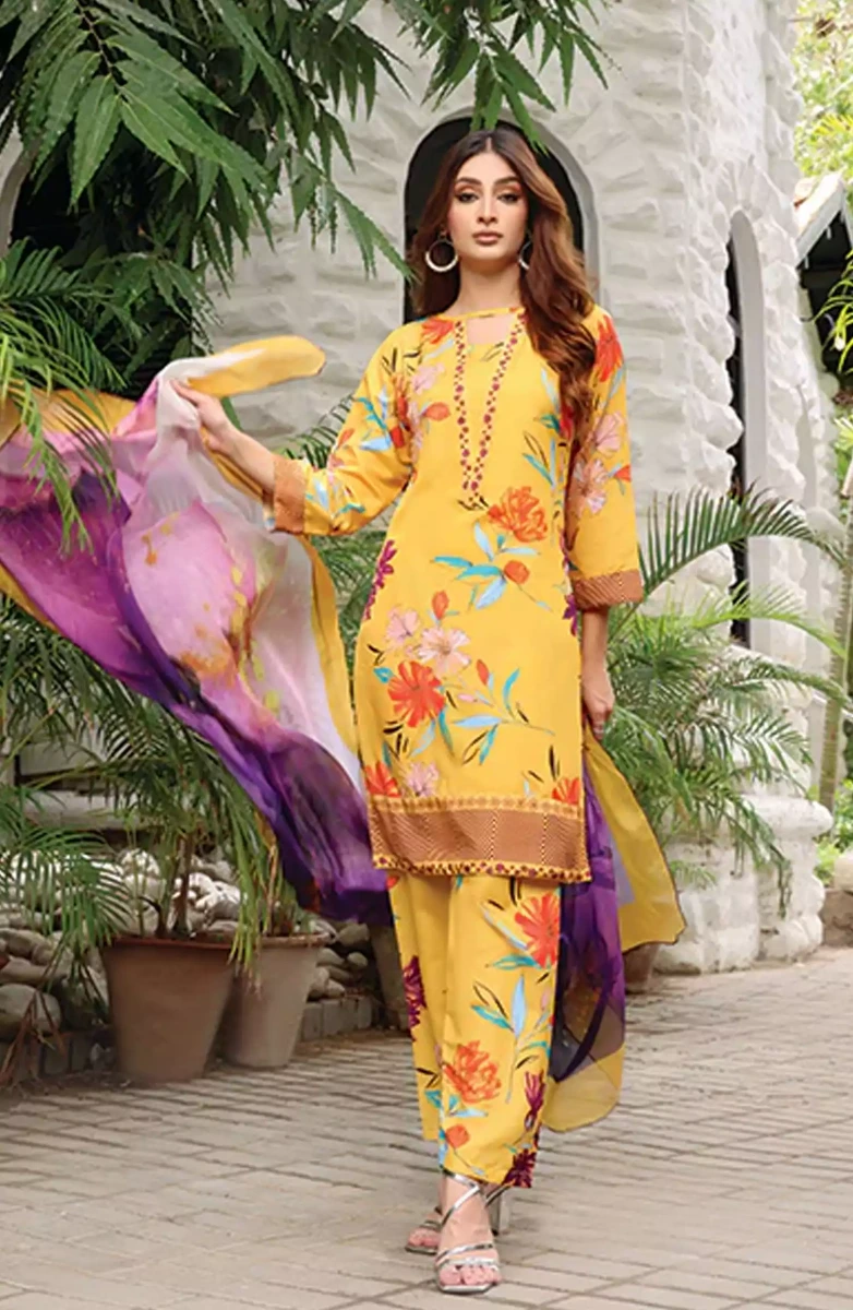 Nazmina Florent Luxury Swiss Lawn Collection - LD-13 Chatoyant