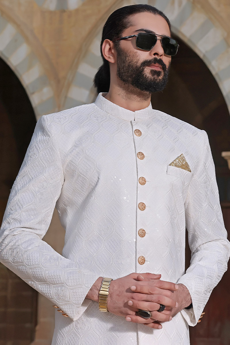 TGM Sherwani Collection - Luminous White