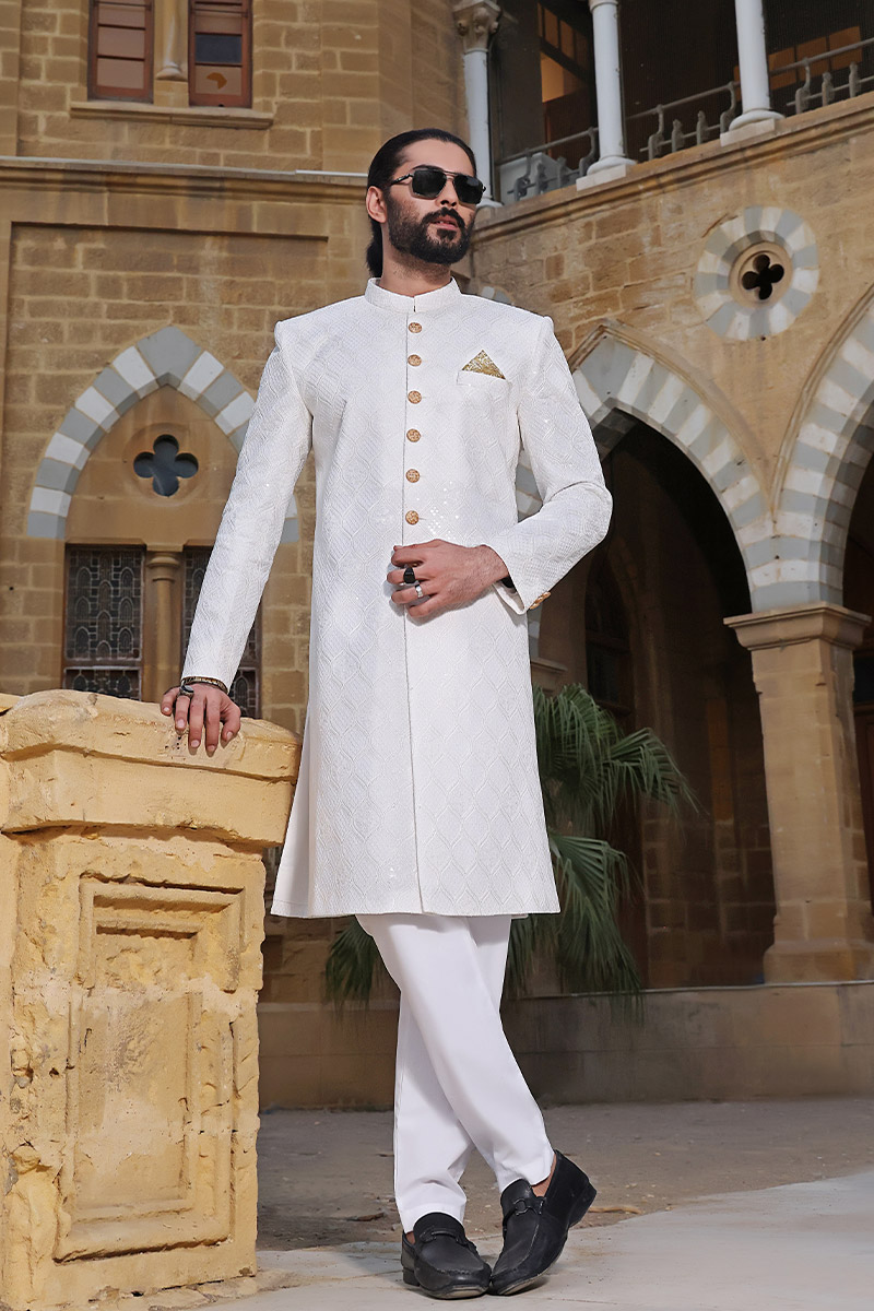 TGM Sherwani Collection - Luminous White