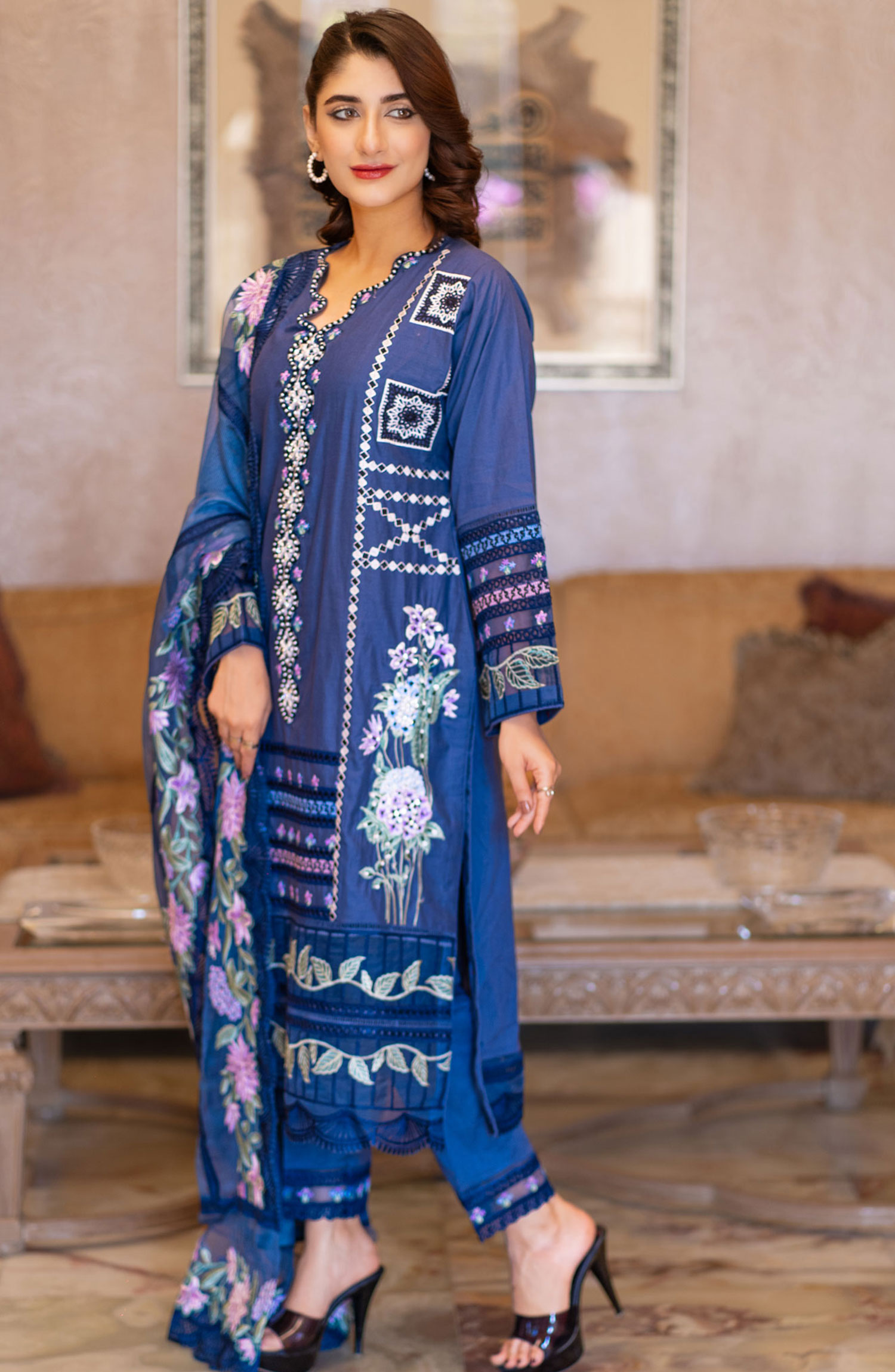 Al-Harir Mommy n Me Pret Collection - Manzar (Navy Blue