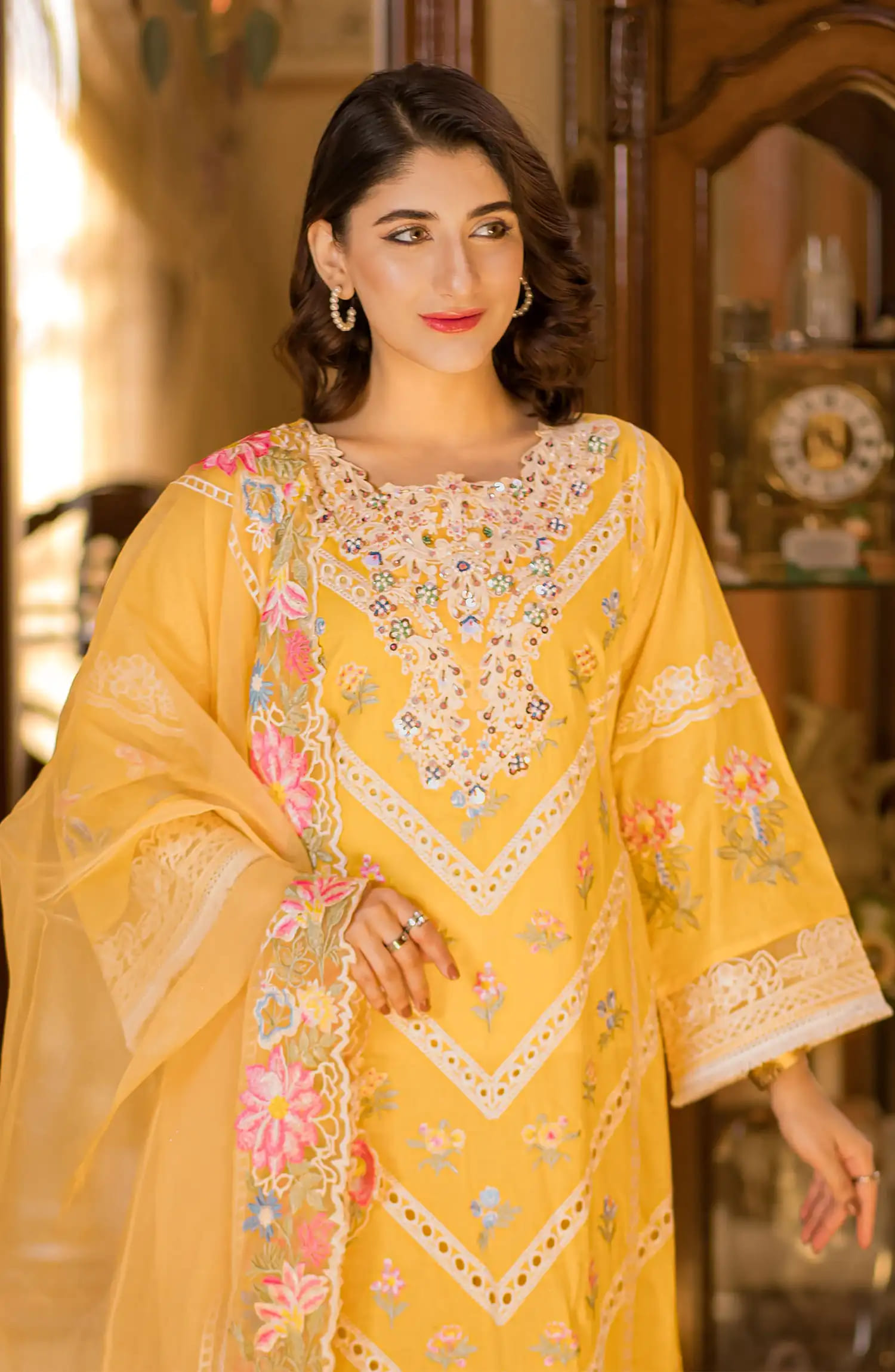 Roop Rang Stitched Collection By AL Harir Apparel-Manzar Yellow