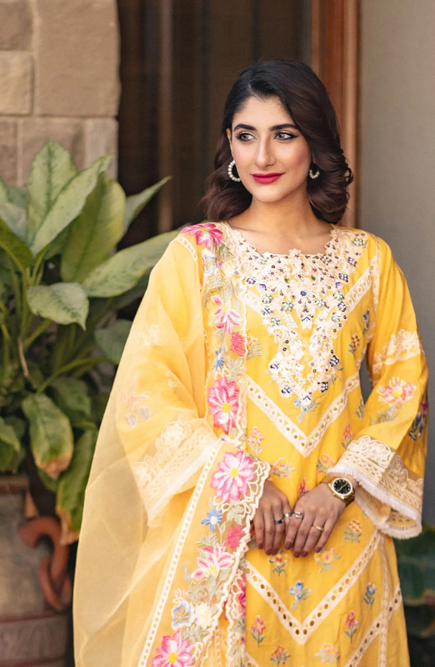 Roop Rang Stitched Collection By AL Harir Apparel-Manzar Yellow