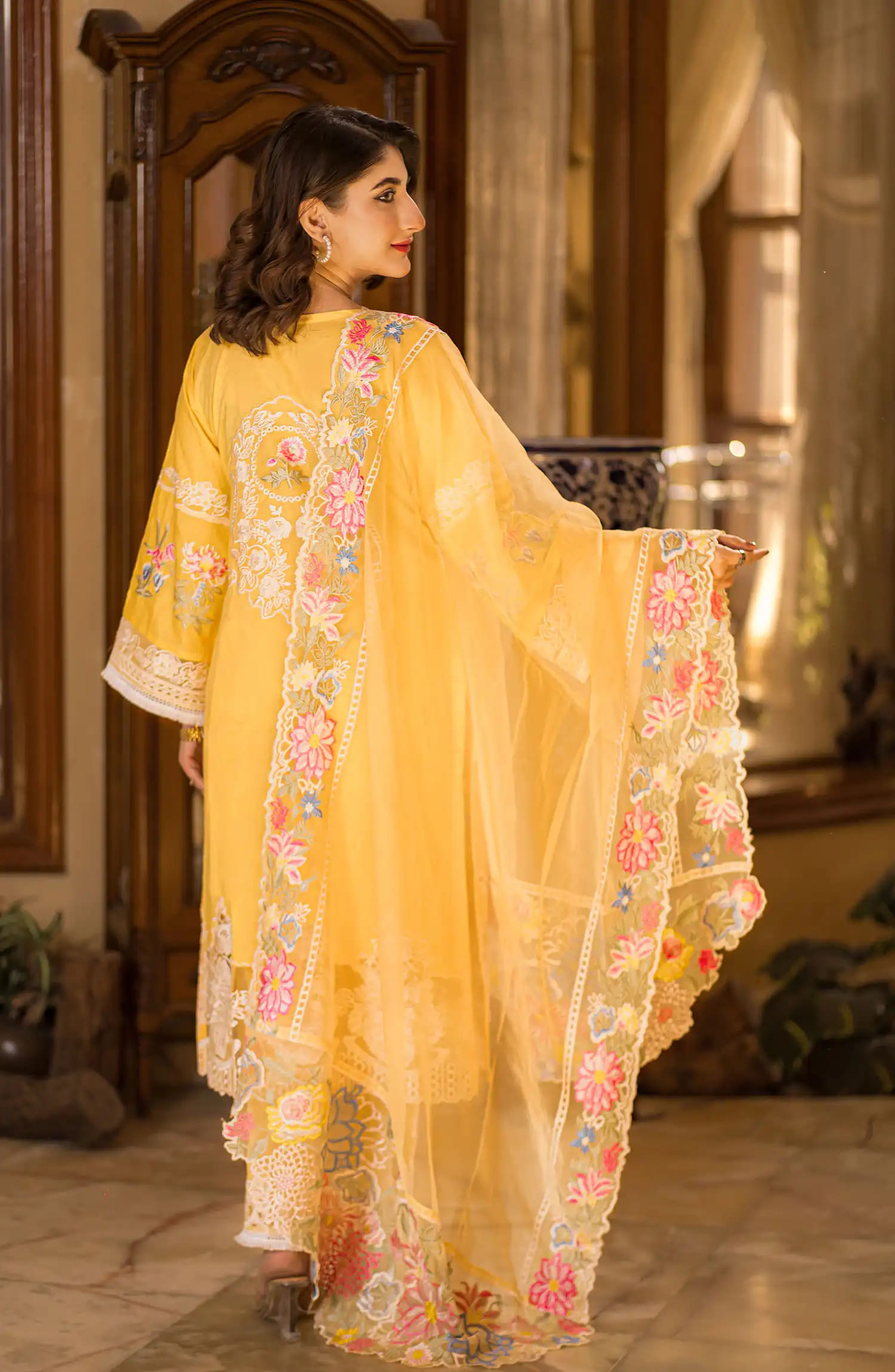 Roop Rang Stitched Collection By AL Harir Apparel-Manzar Yellow