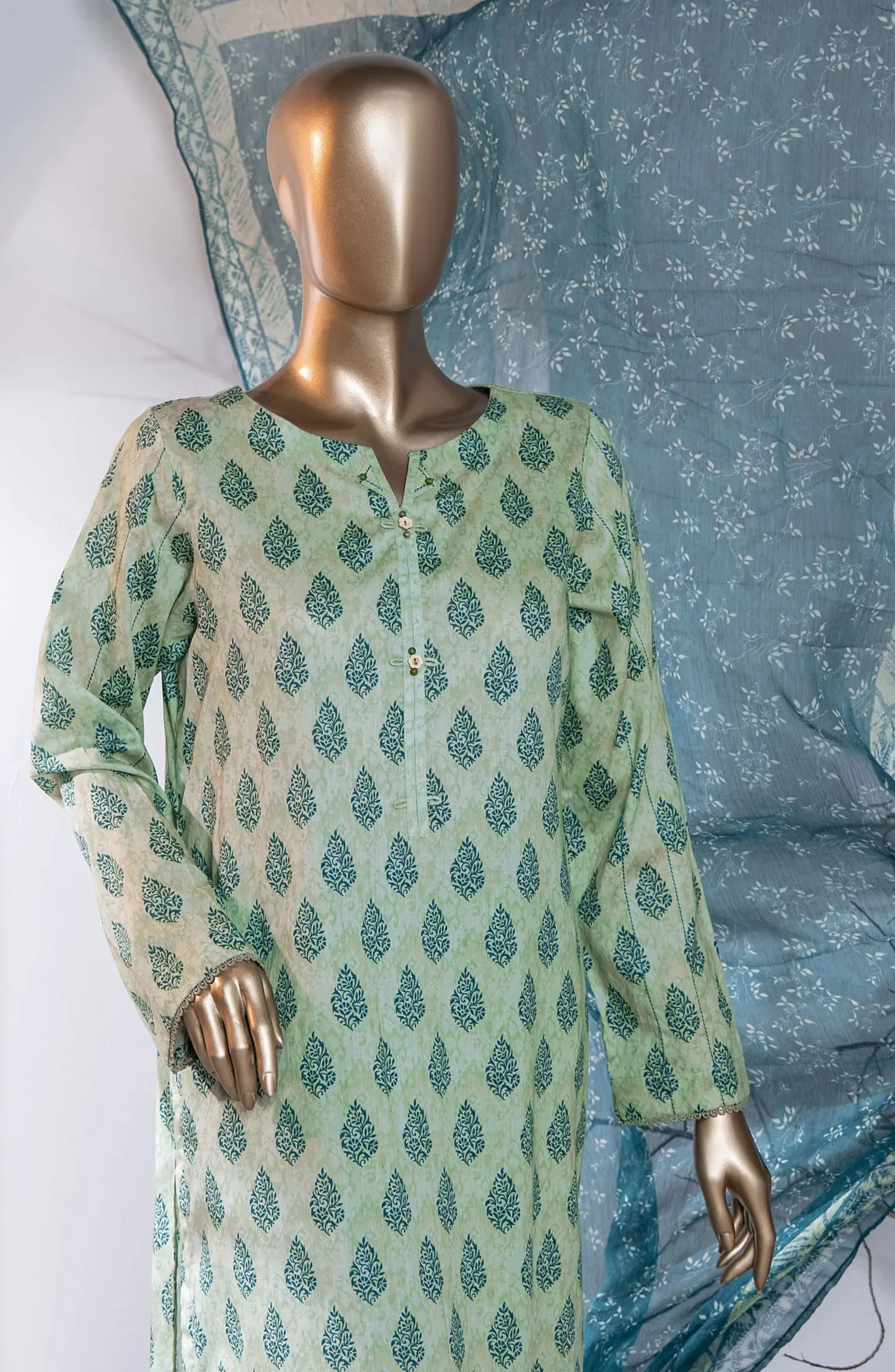 HZ Menakari Digital Printed Embroidered Collection 2024 - MEC 96