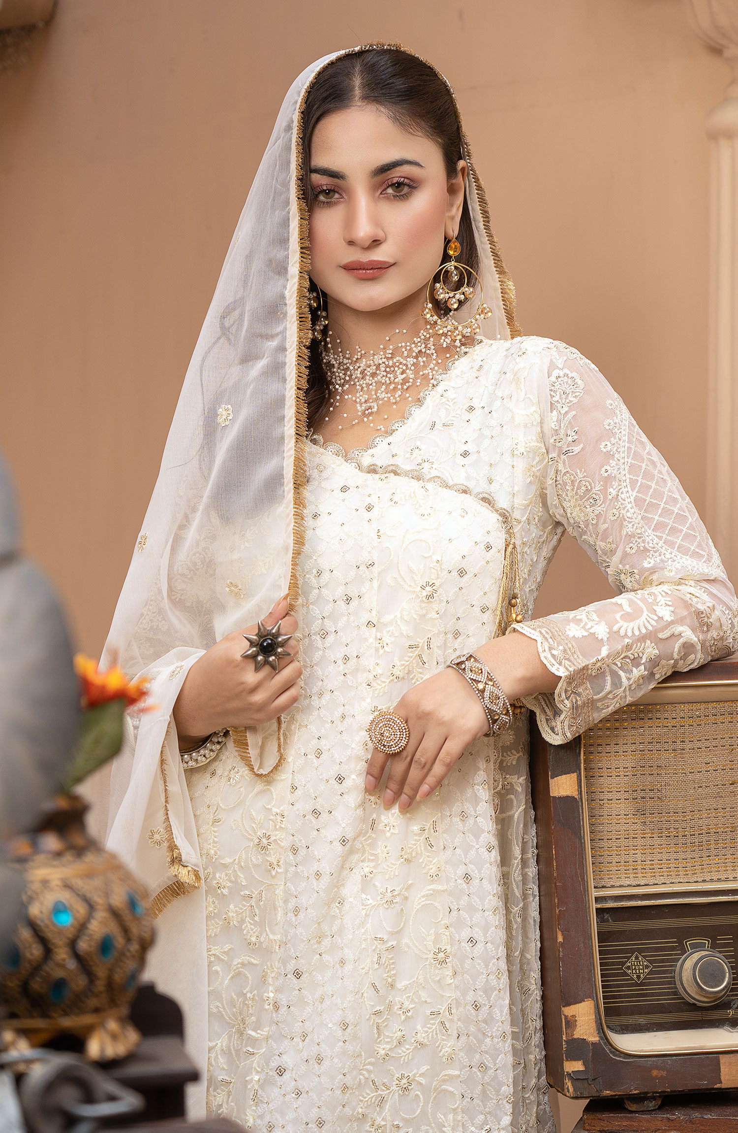 Raqs E Mughal Stitched Collection By AL Harir Apparel - Mehak Off White