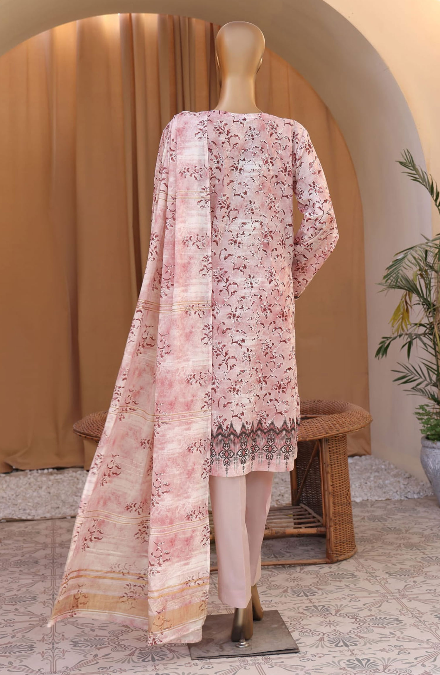 HZ Mahee Embroidered Shirt with Fancy Jacquard Dupatta Collection - MEJ-900