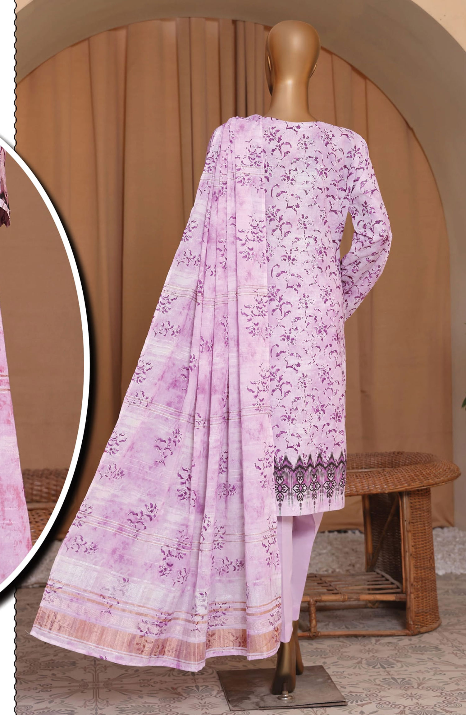 HZ Mahee Embroidered Shirt with Fancy Jacquard Dupatta Collection - MEJ-901