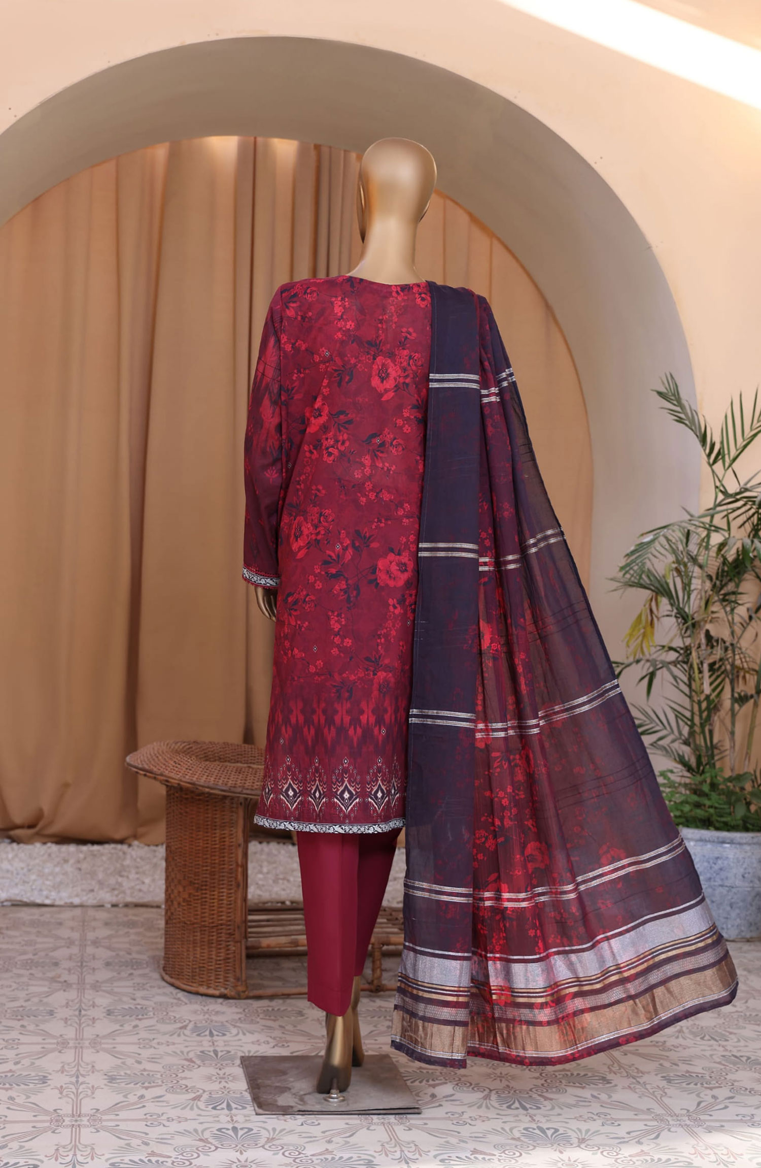 HZ Mahee Embroidered Shirt with Fancy Jacquard Dupatta Collection - MEJ-906