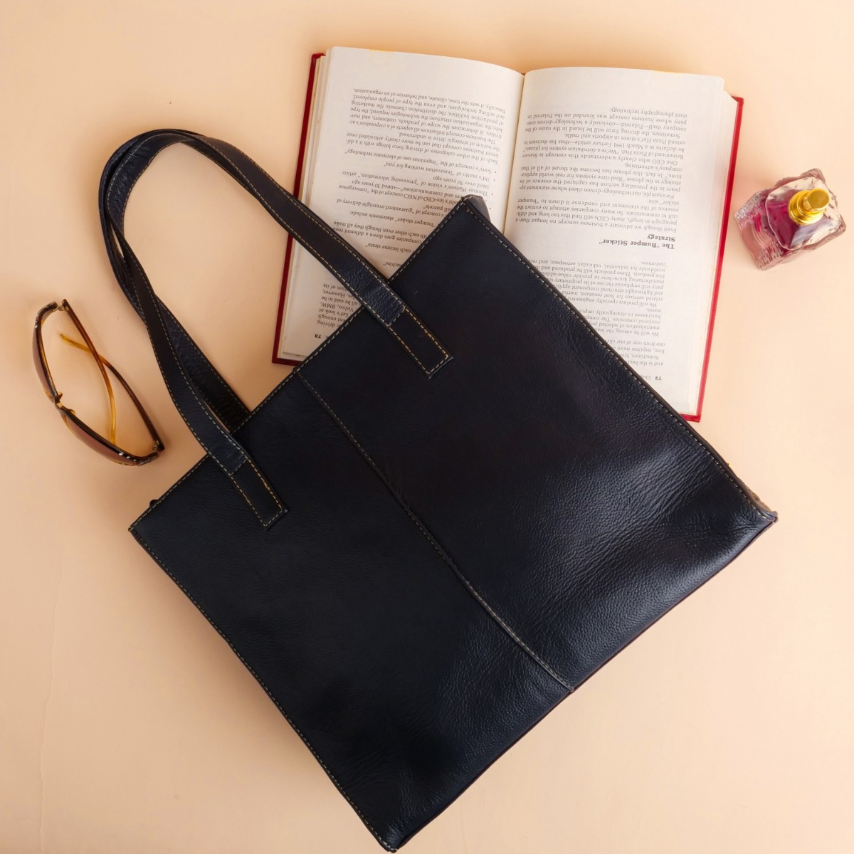 Women Leather Tote Bags MIDNIGHT BLUE