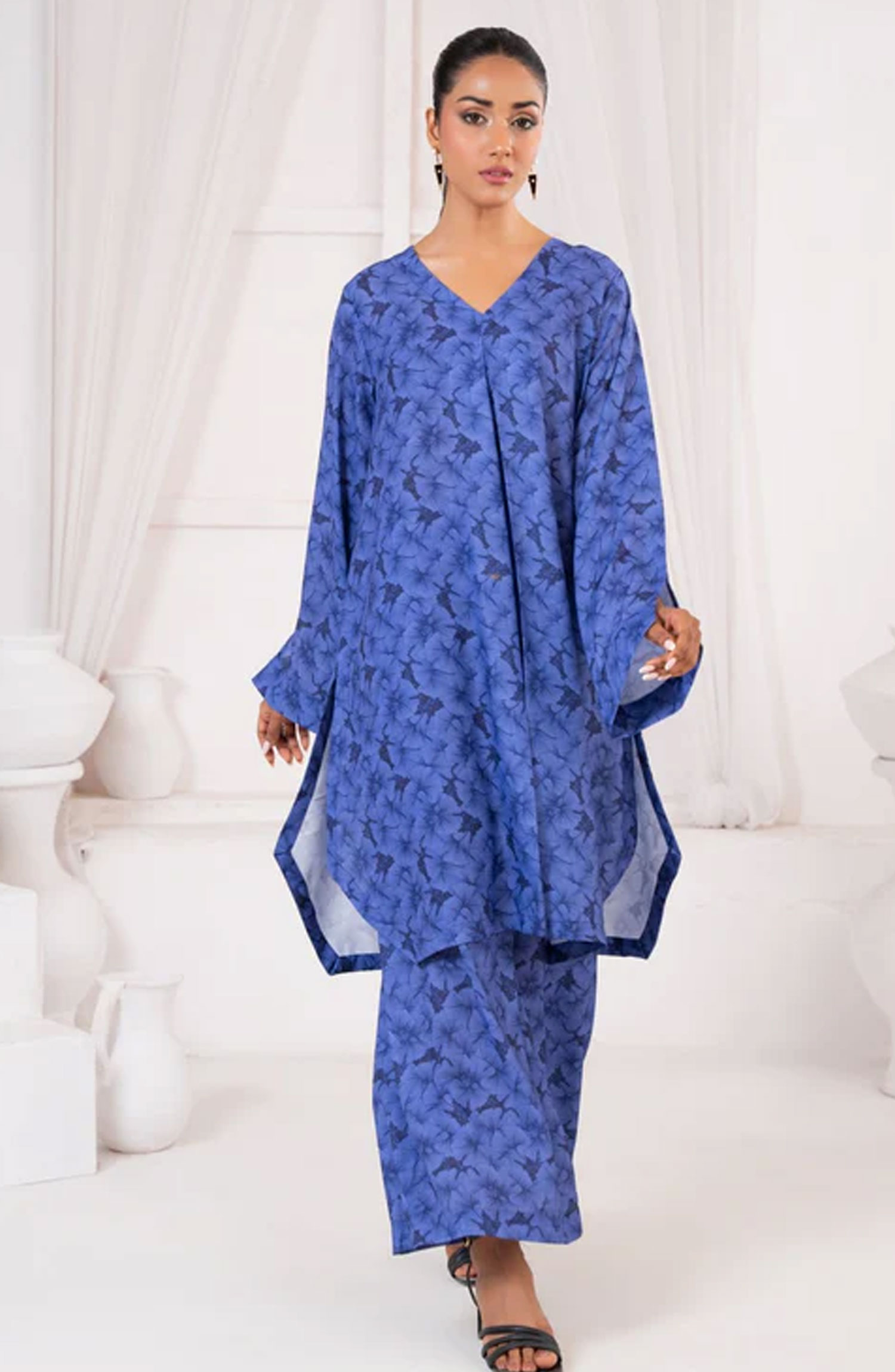 Ayla Studio Stitched Co Ords Collection 2024 - Midnight Lilies