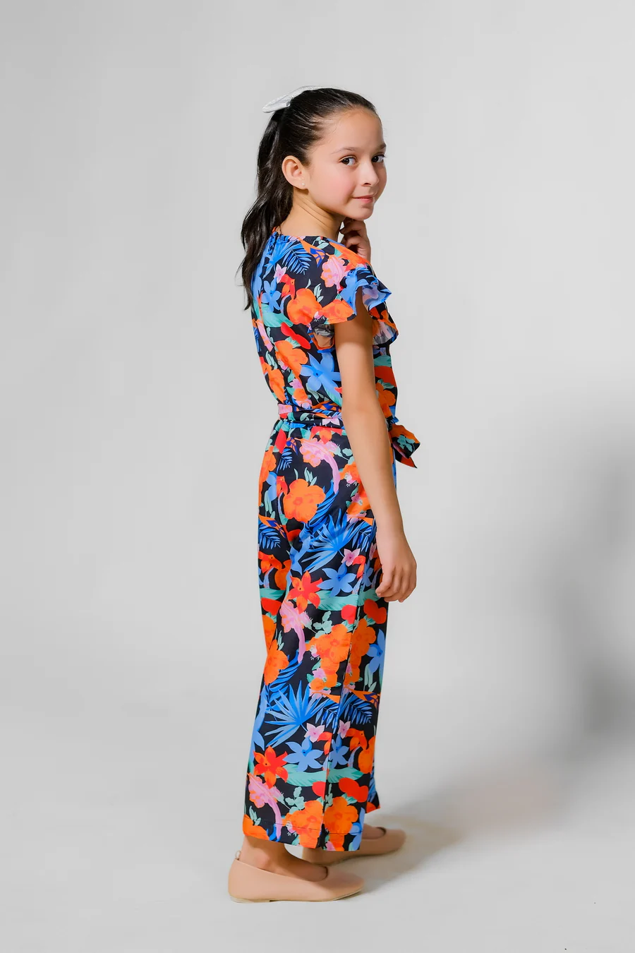 Kids 1 pc ready to wear - Midnight Tropics Jumpsuit