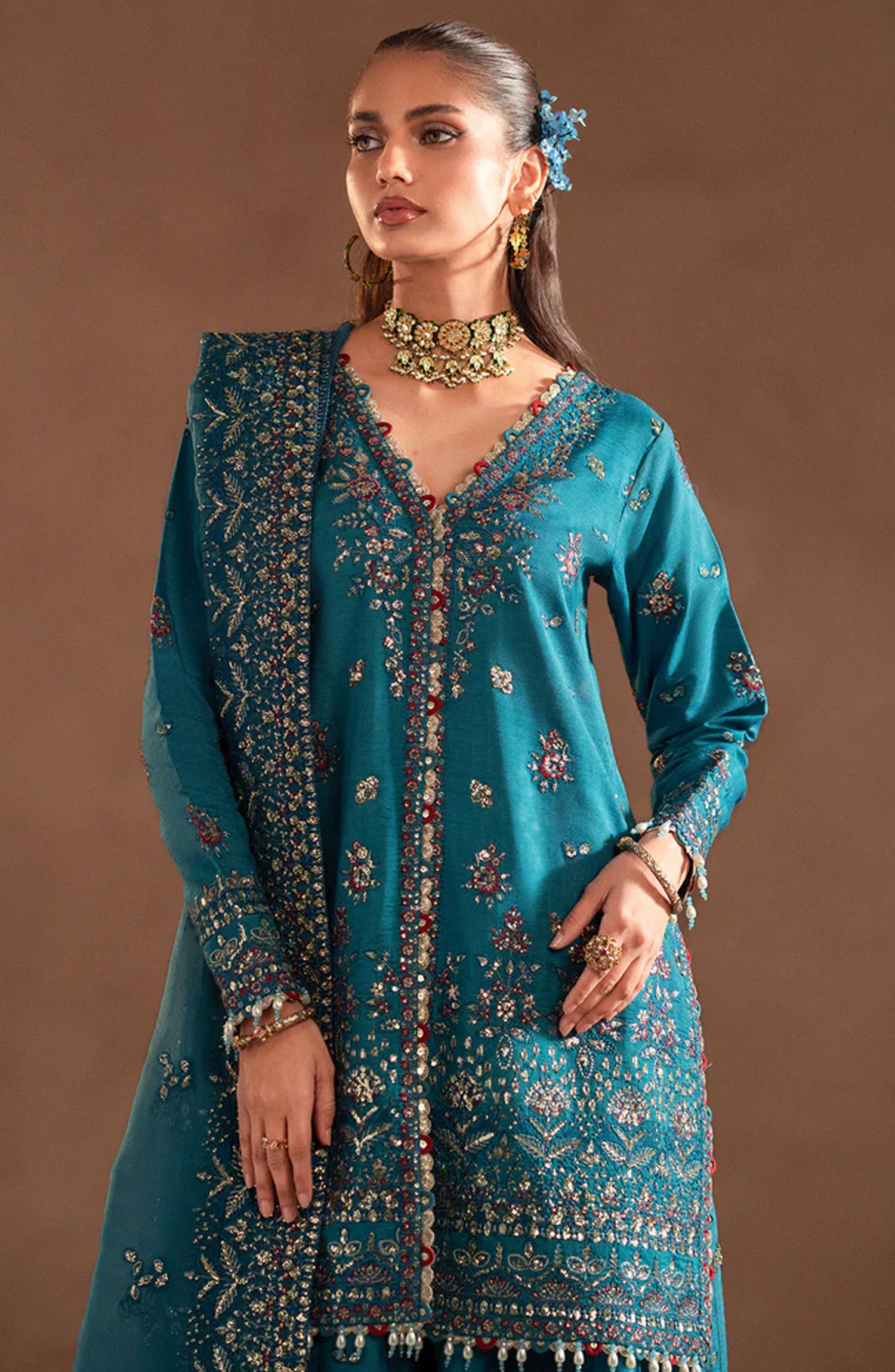 Emaan Adeel Selene Unstitched Raw Silk Collection - Mirelle