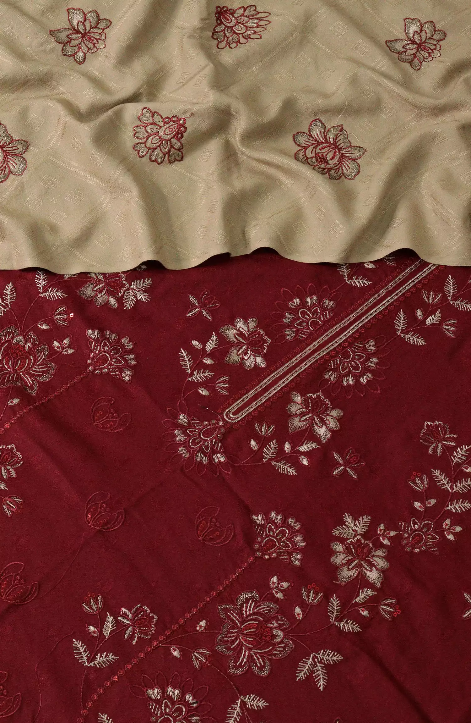 Exclusive Embroidered Wool Jacquard Collection by Marjjan - MRW 476 B