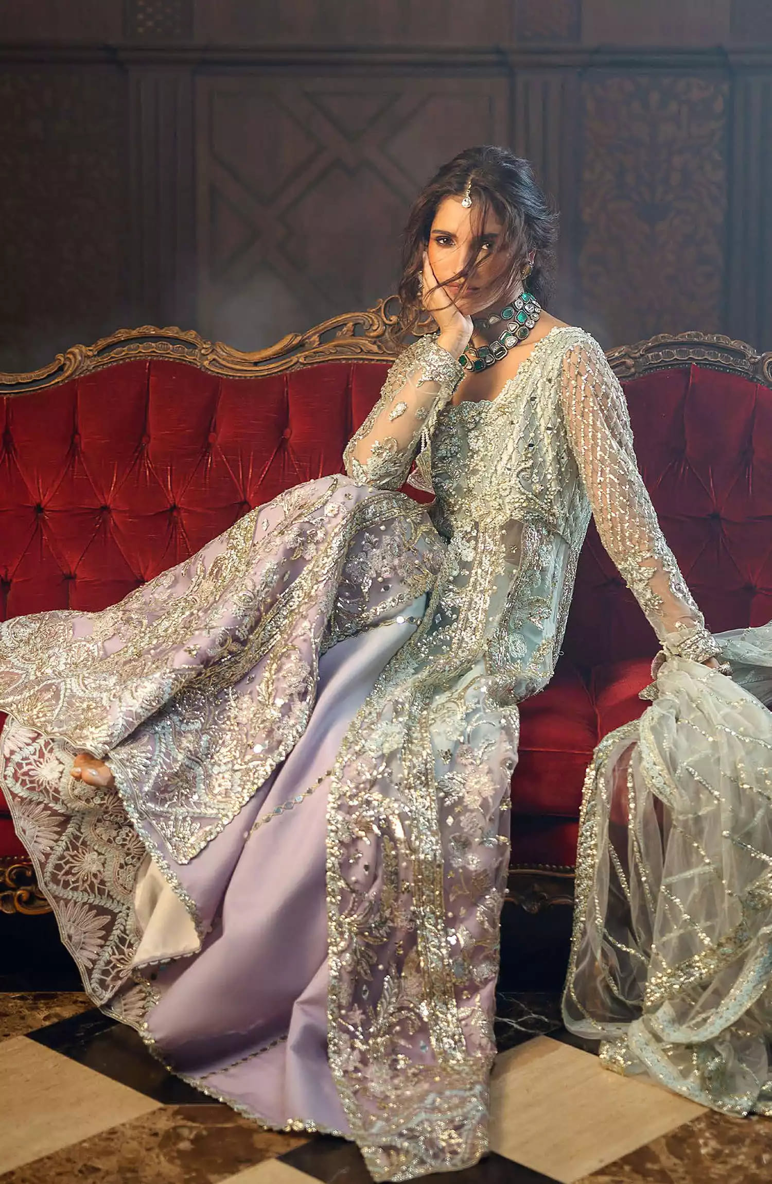 Mushq Stardust Wedding Unstitched 2024 - MWD 08 Silver Screen