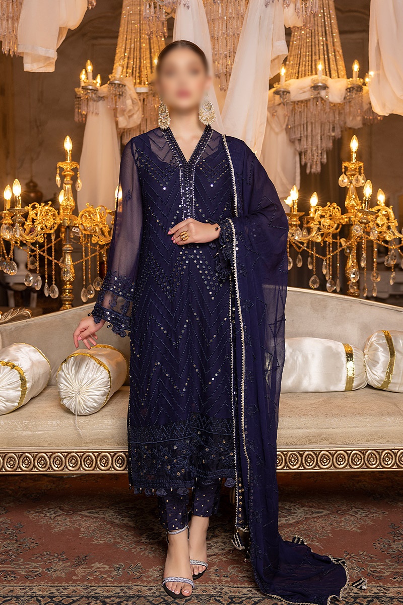 Merakish Unstitched Luxury Formal Collection 2023 - Navy Blue