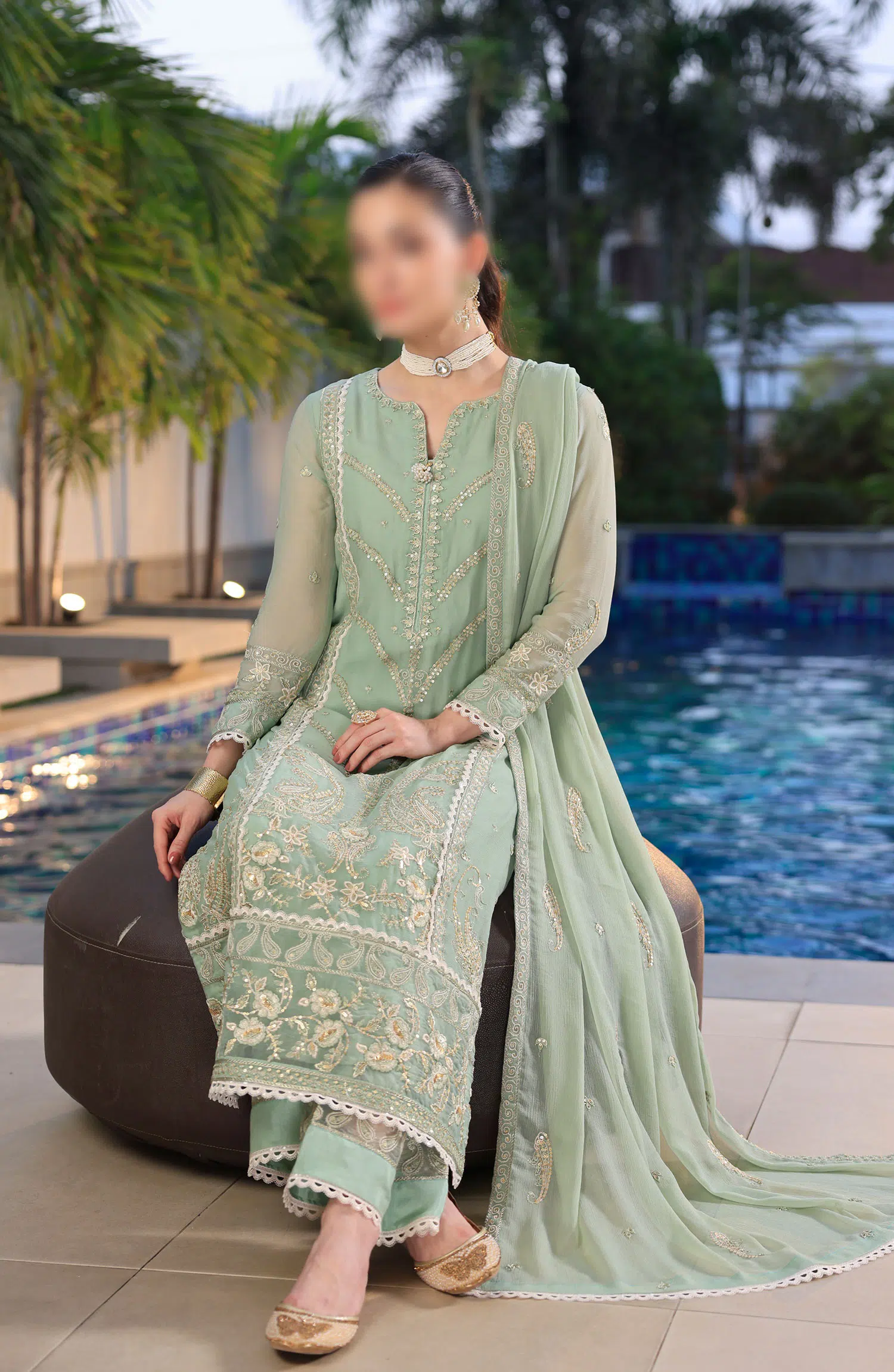 Merakish Unstitched Luxury Formal Collection Vol 12 2024 - Olive Green