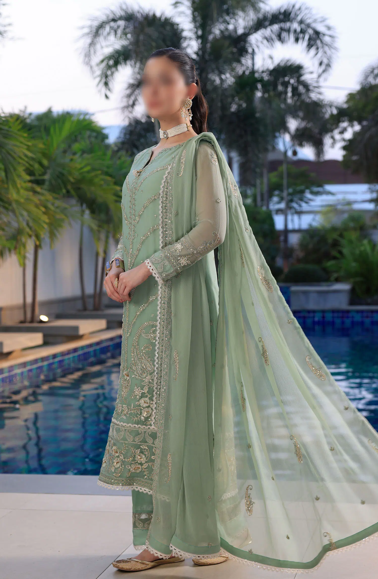 Merakish Unstitched Luxury Formal Collection Vol 12 2024 - Olive Green