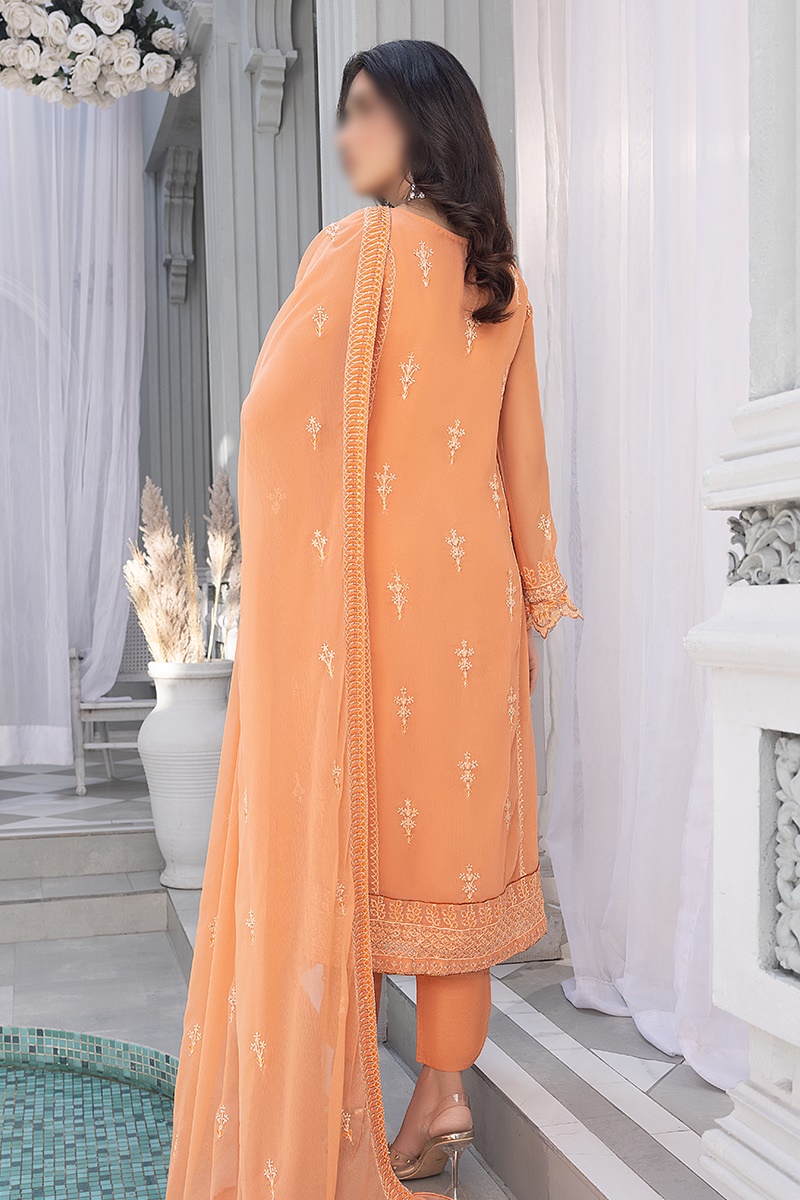 Merakish Unstitched Luxury Formal Collection 2023 - Orange Peel