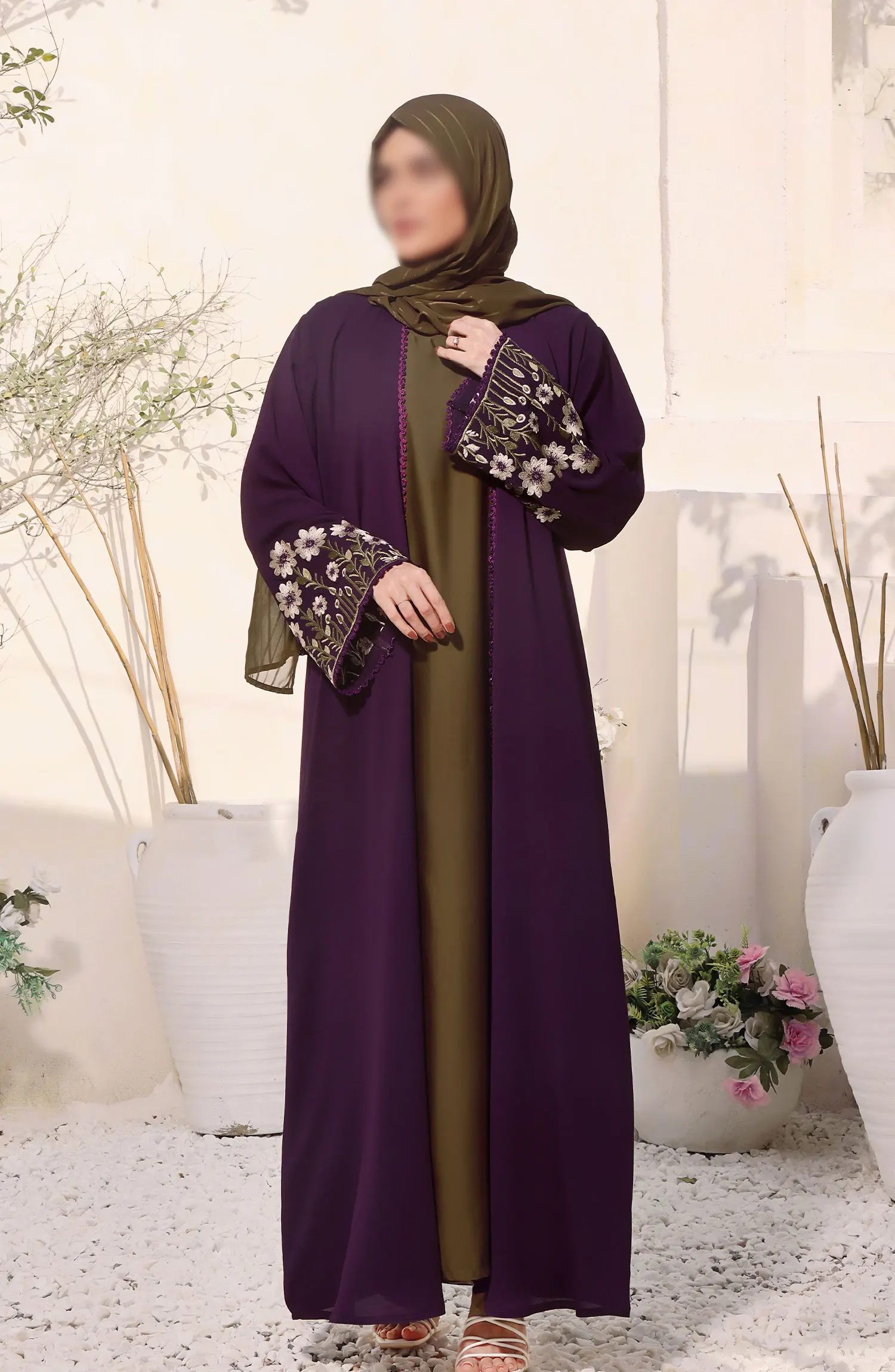 Nayab Abaya Collection Vol 23 by Amna khadija - Orchid Sage