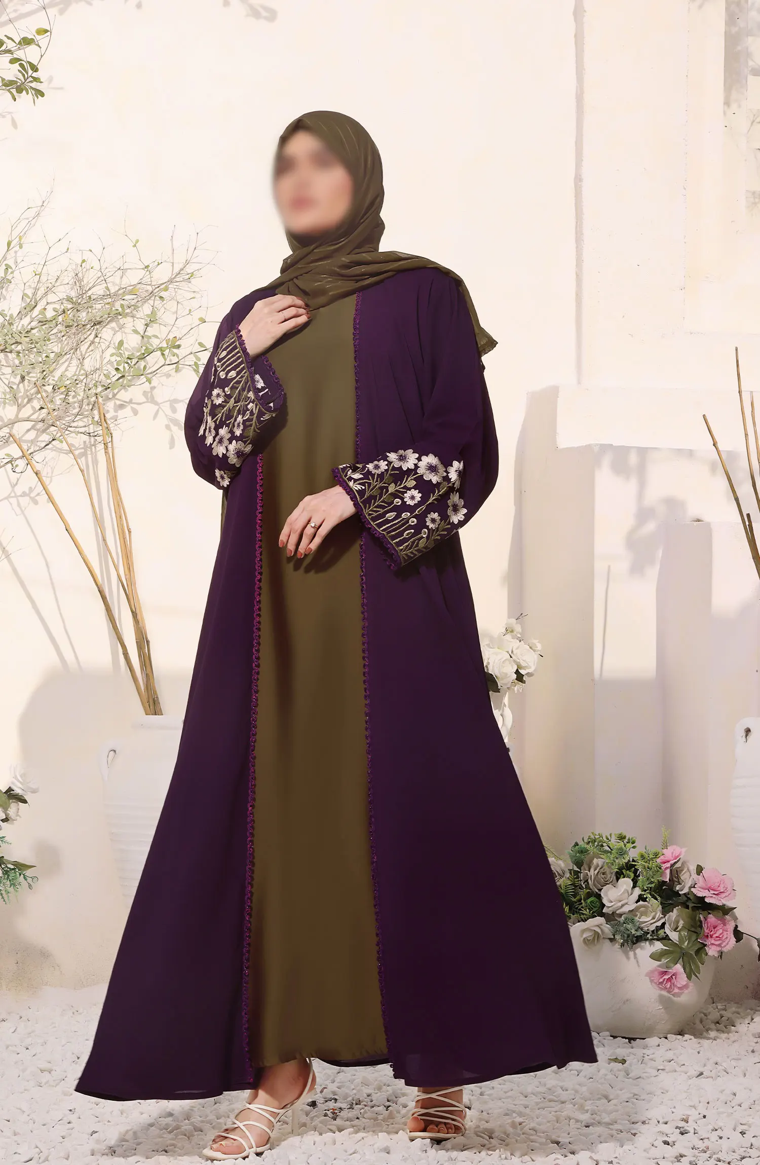 Nayab Abaya Collection Vol 23 by Amna khadija - Orchid Sage