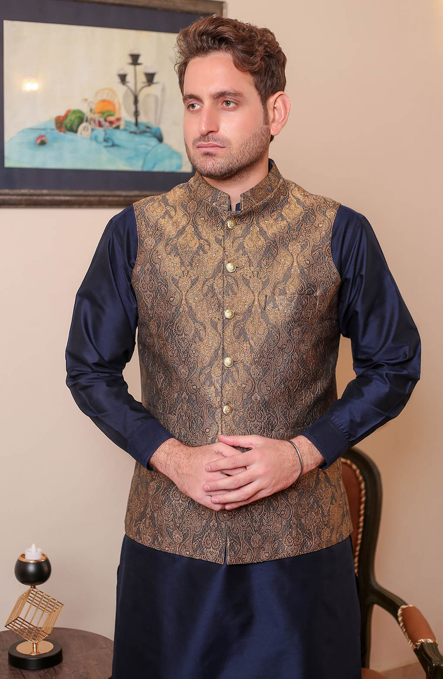 Real Image Mens Waist Coat and Prince Coat Collection - ow007