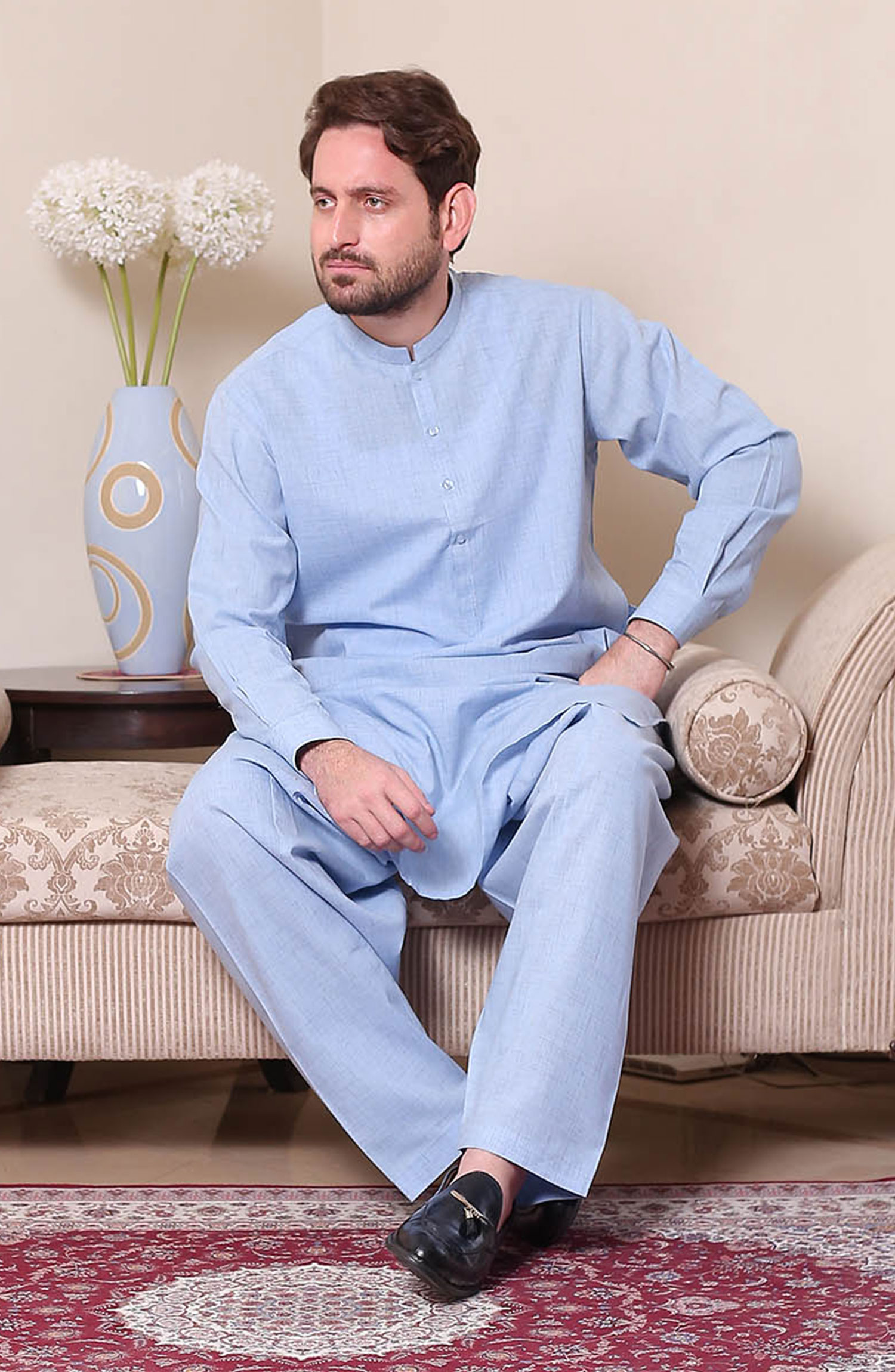 Real Image Mens Shalwar Kameez Collection 2024 - P - 61sc Blue