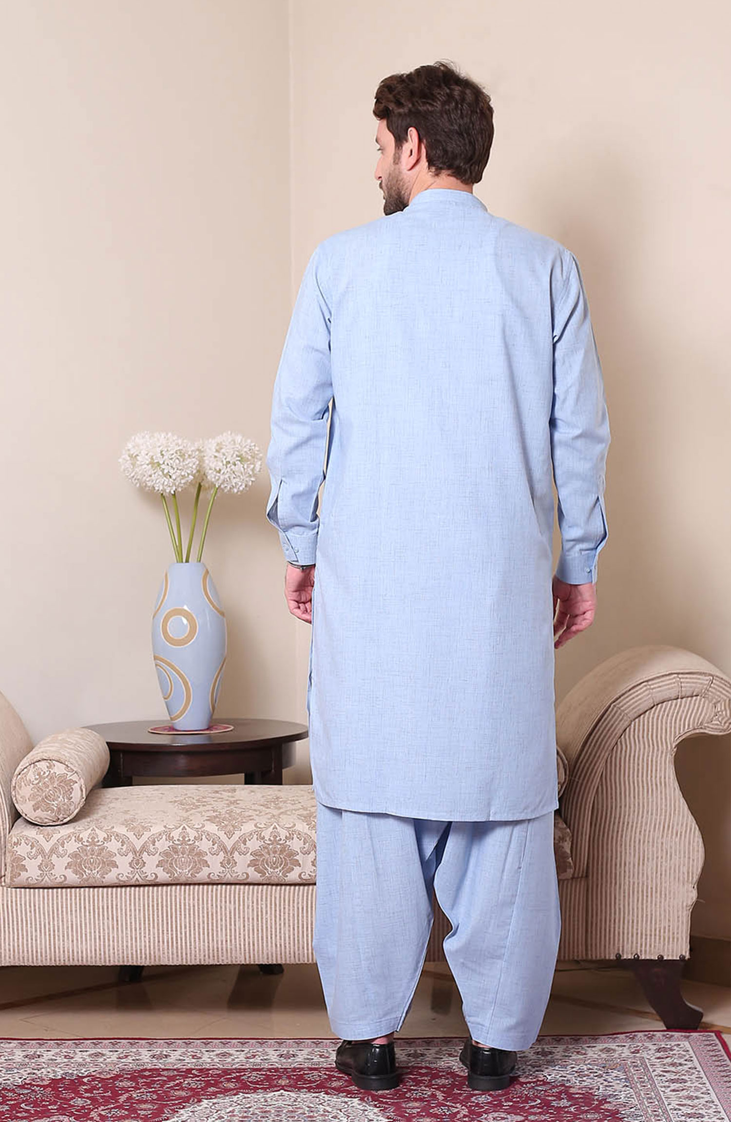 Real Image Mens Shalwar Kameez Collection 2024 - P - 61sc Blue