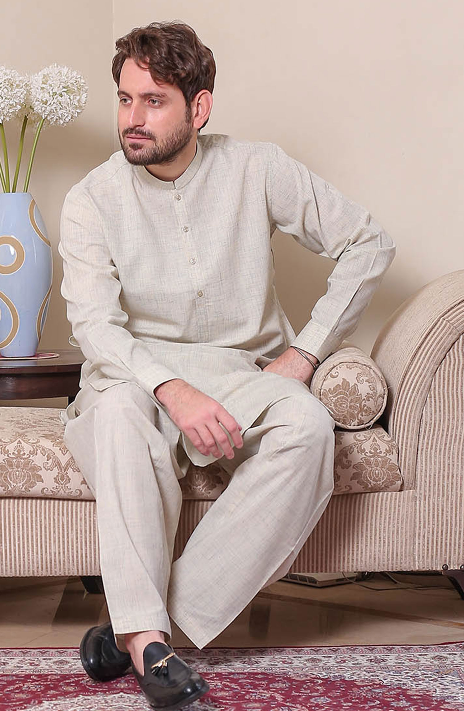 Real Image Mens Shalwar Kameez Collection 2024 - P - 61sc Cream